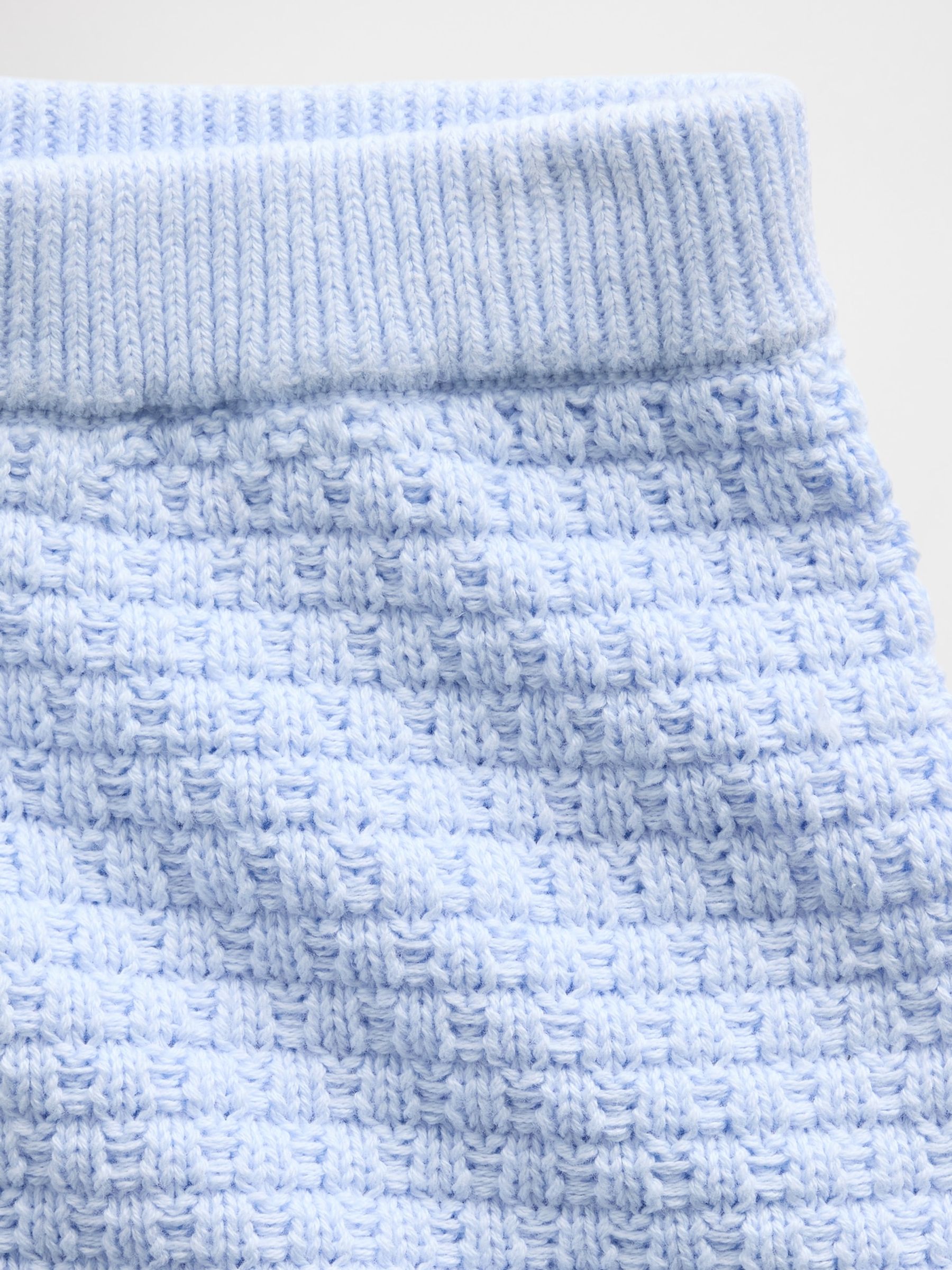 Blue Crochet Scalloped Pull On Shorts - Image 4 of 4