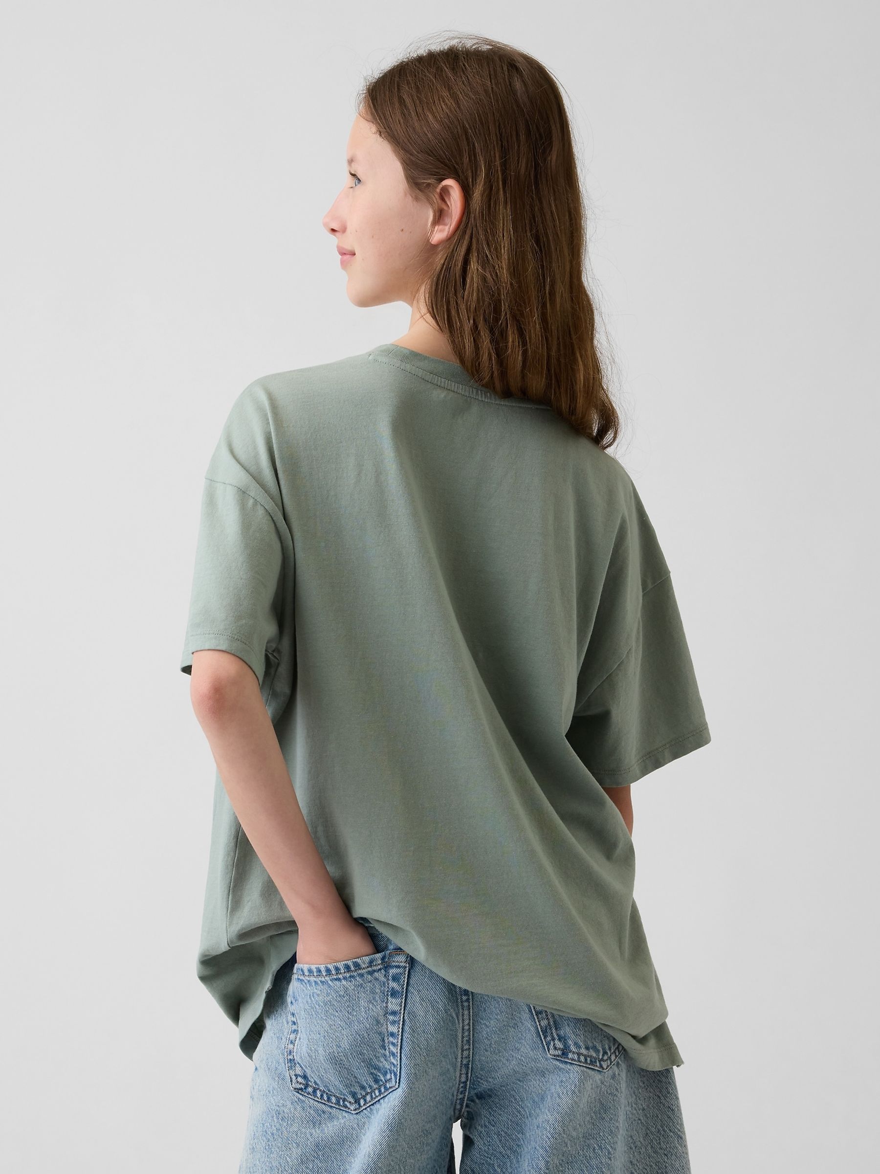 Green Oversized Graphic Short Sleeve T-Shirt - Image 2 of 4