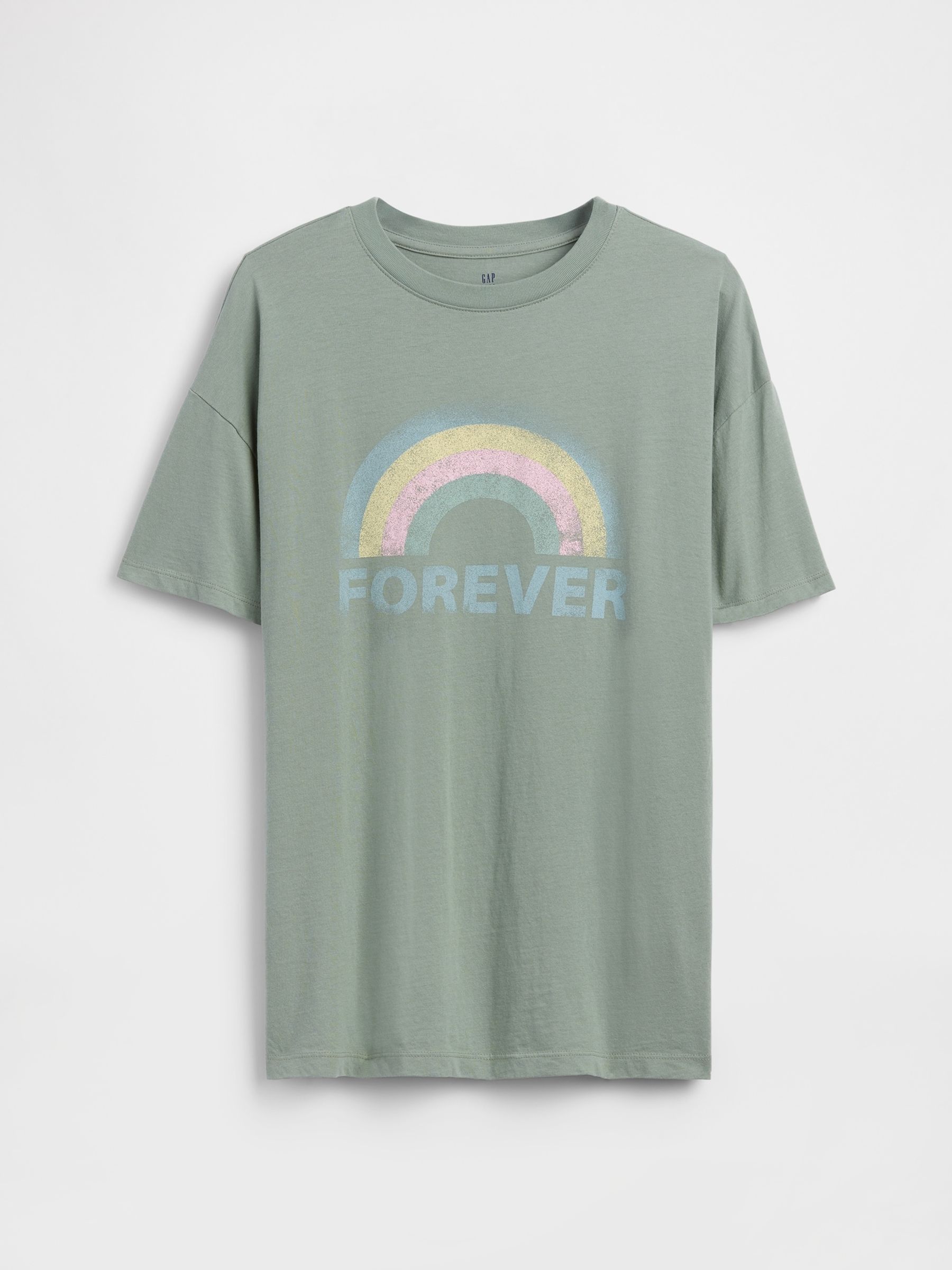 Green Oversized Graphic Short Sleeve T-Shirt - Image 3 of 4