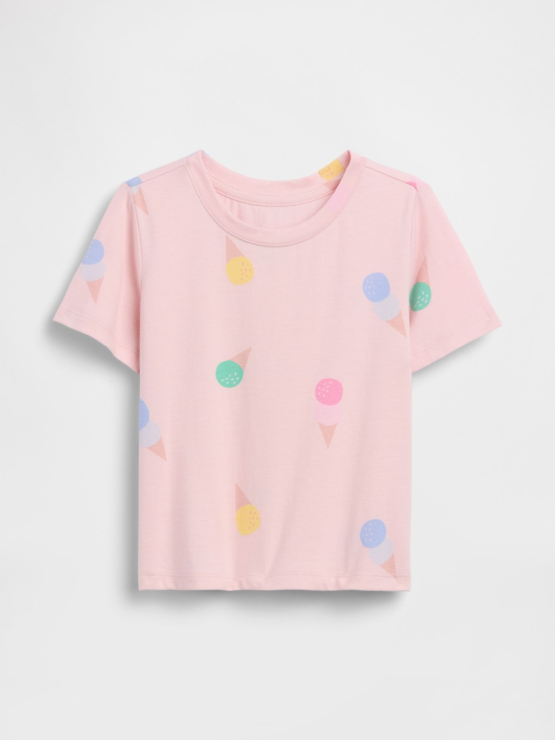 Pink Ice Cream Print Short Sleeve T-Shirt - Image 1 of 2