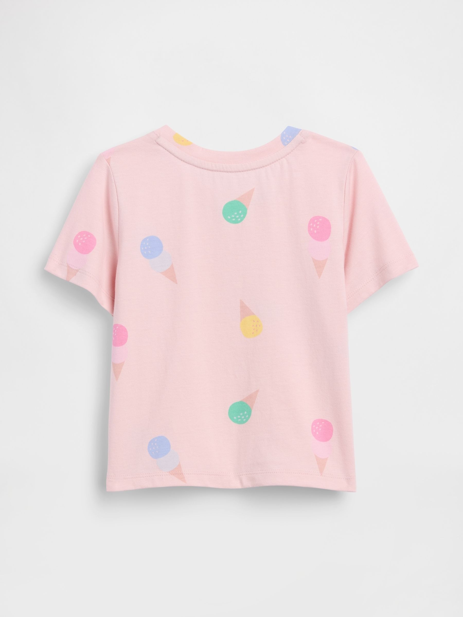 Pink Ice Cream Print Short Sleeve T-Shirt - Image 2 of 2