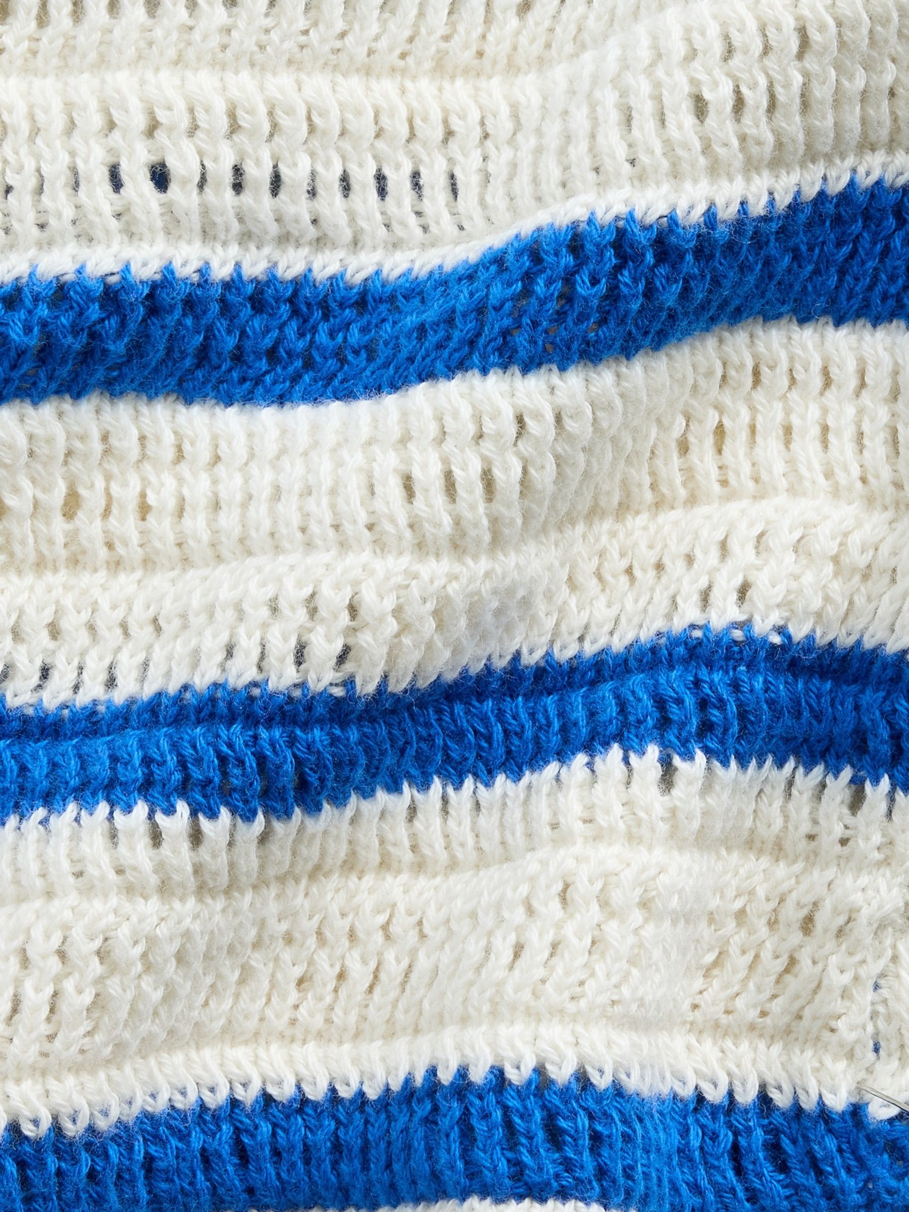 Blue Stripe Crochet Outfit Set - Image 3 of 3