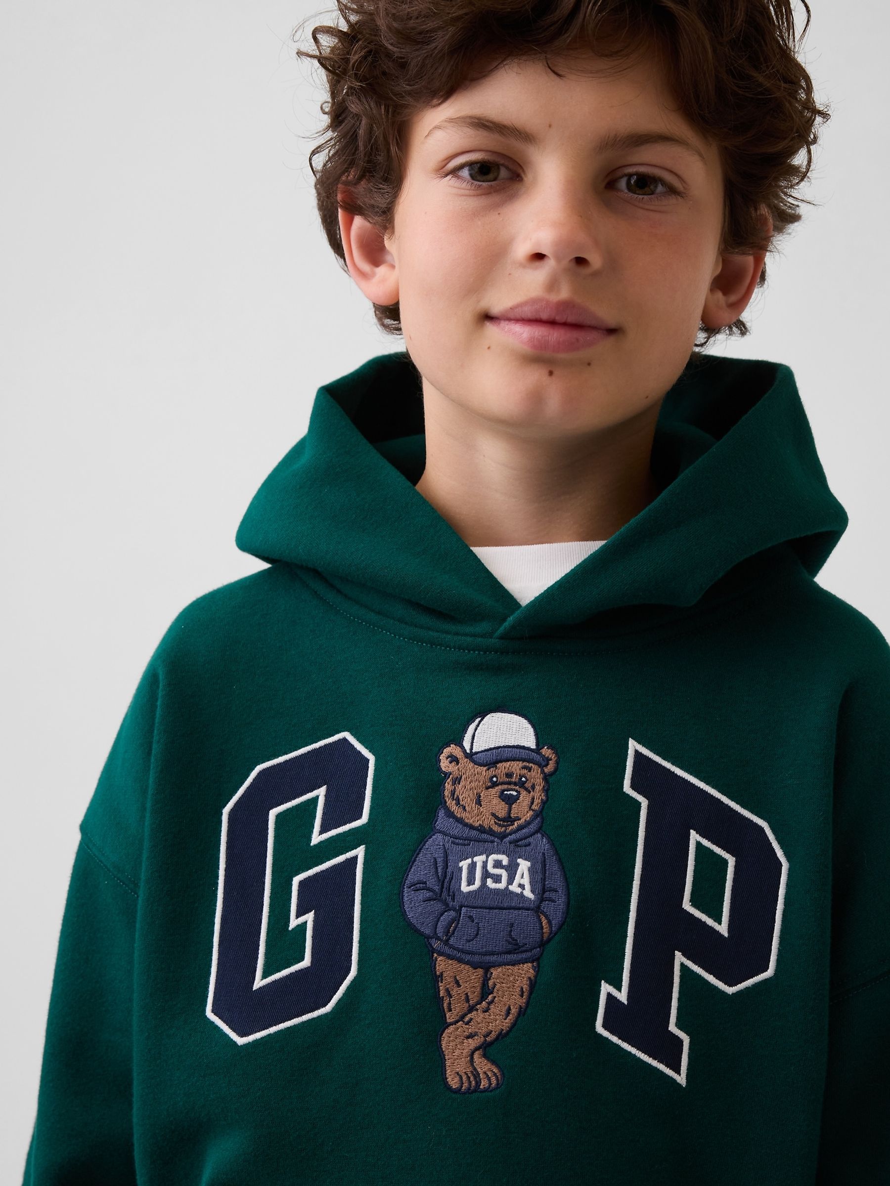 Green VintageSoft Relaxed Brannan Bear Logo Hoodie - Image 3 of 5