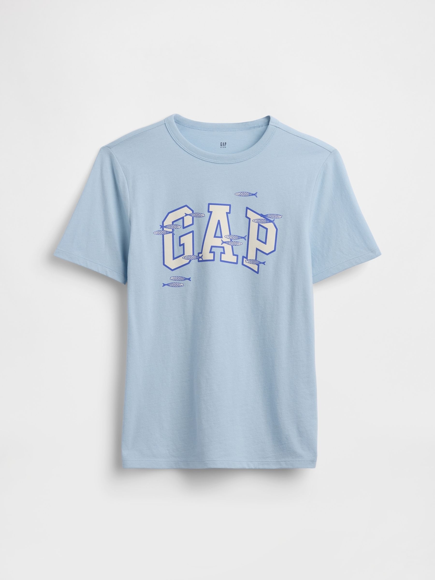 Light Blue Graphic Short Sleeve T-Shirt - Image 1 of 3