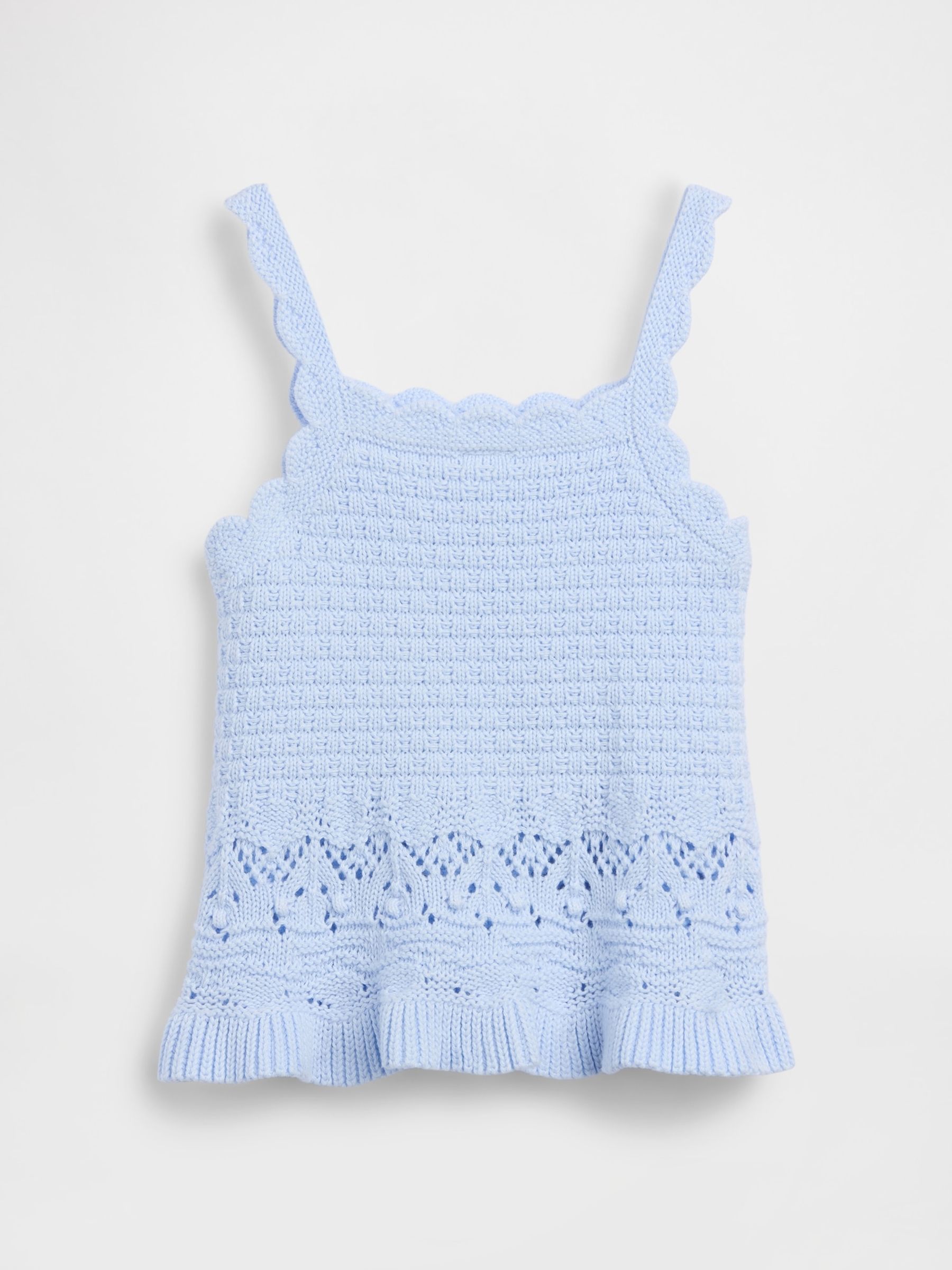 Blue Crochet Scalloped Vest - Image 3 of 4