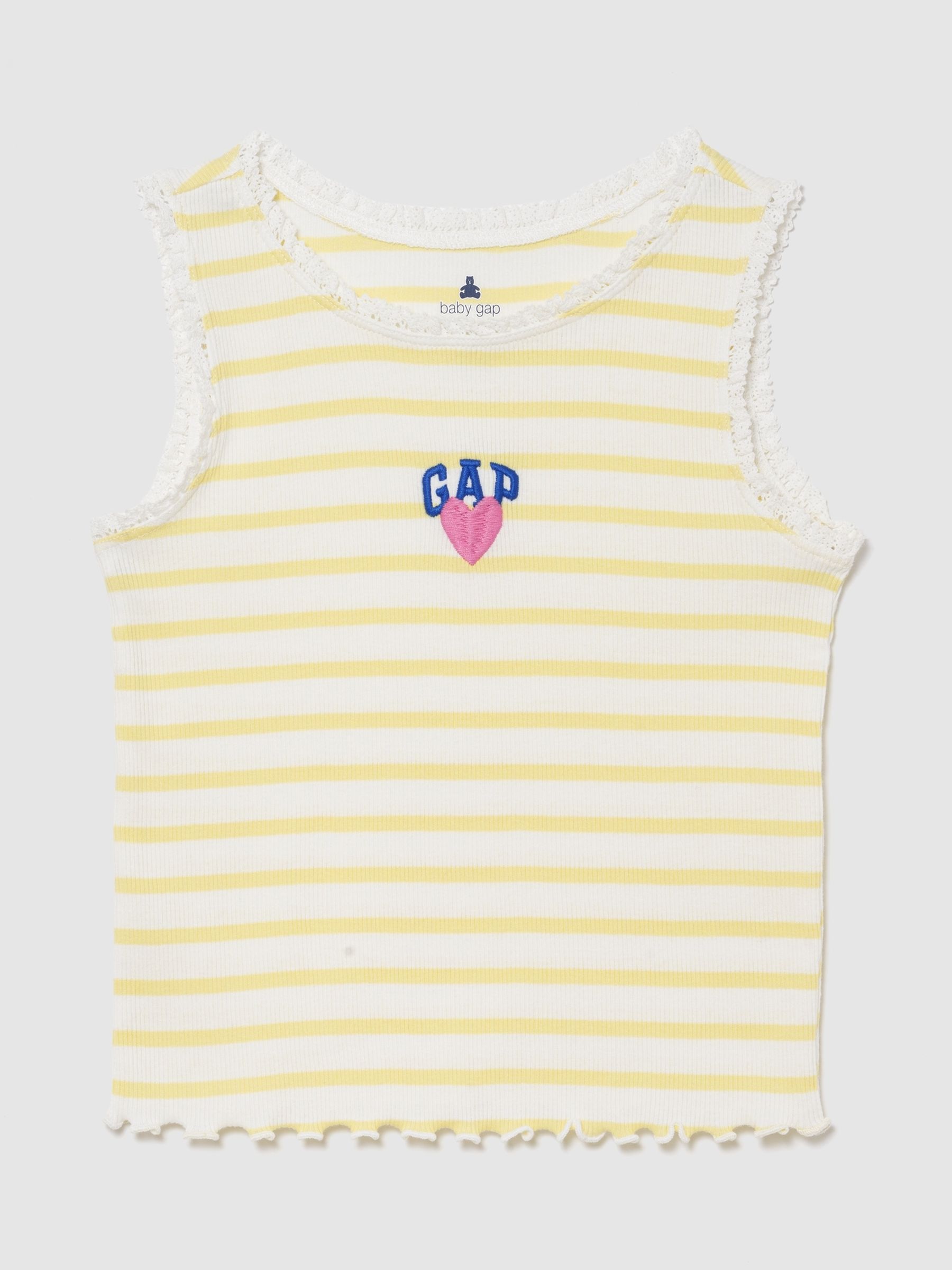 Yellow Graphic Logo Rib Vest - Image 1 of 3