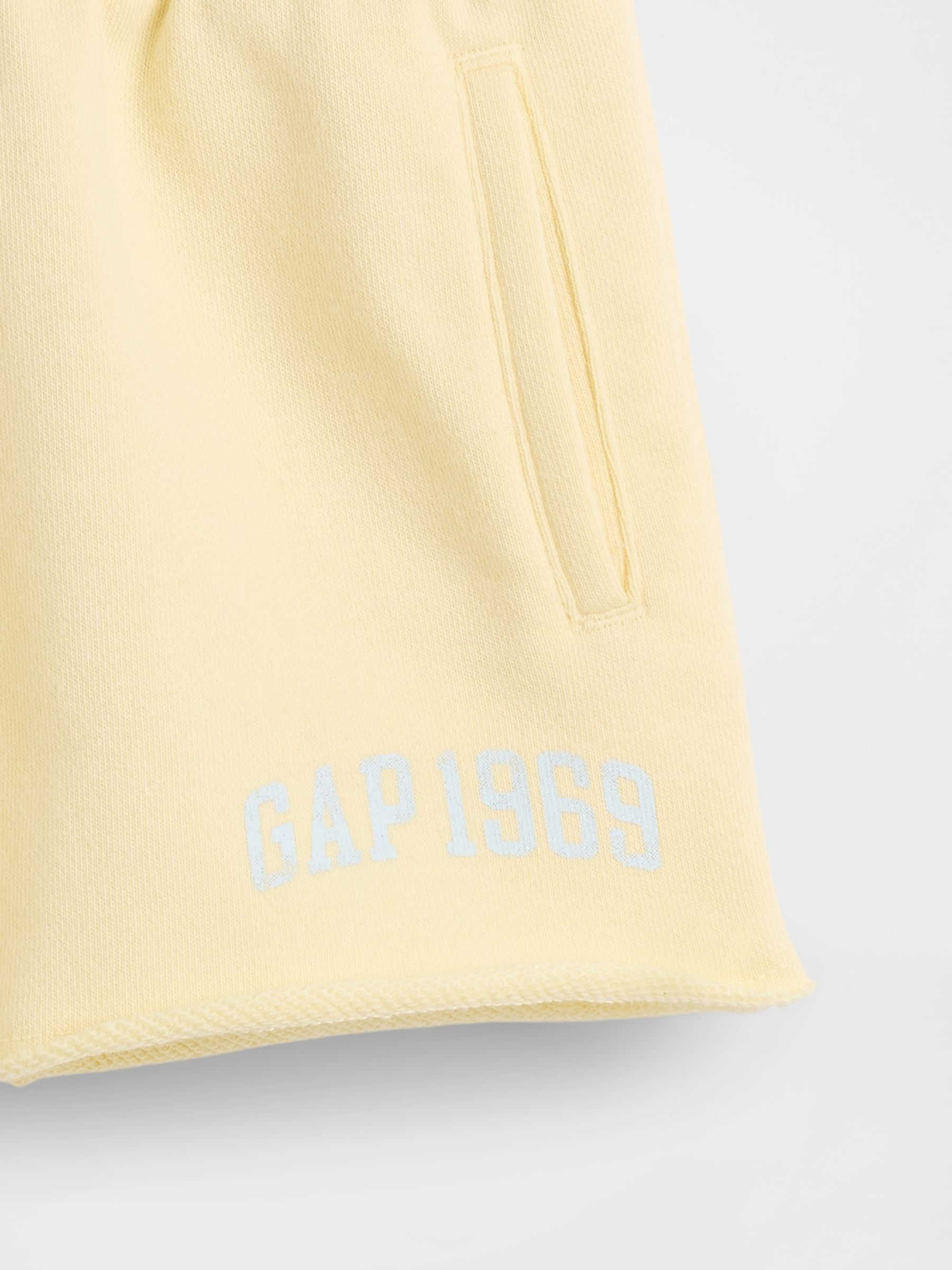 Yellow Pull On French Terry Shorts - Image 4 of 4