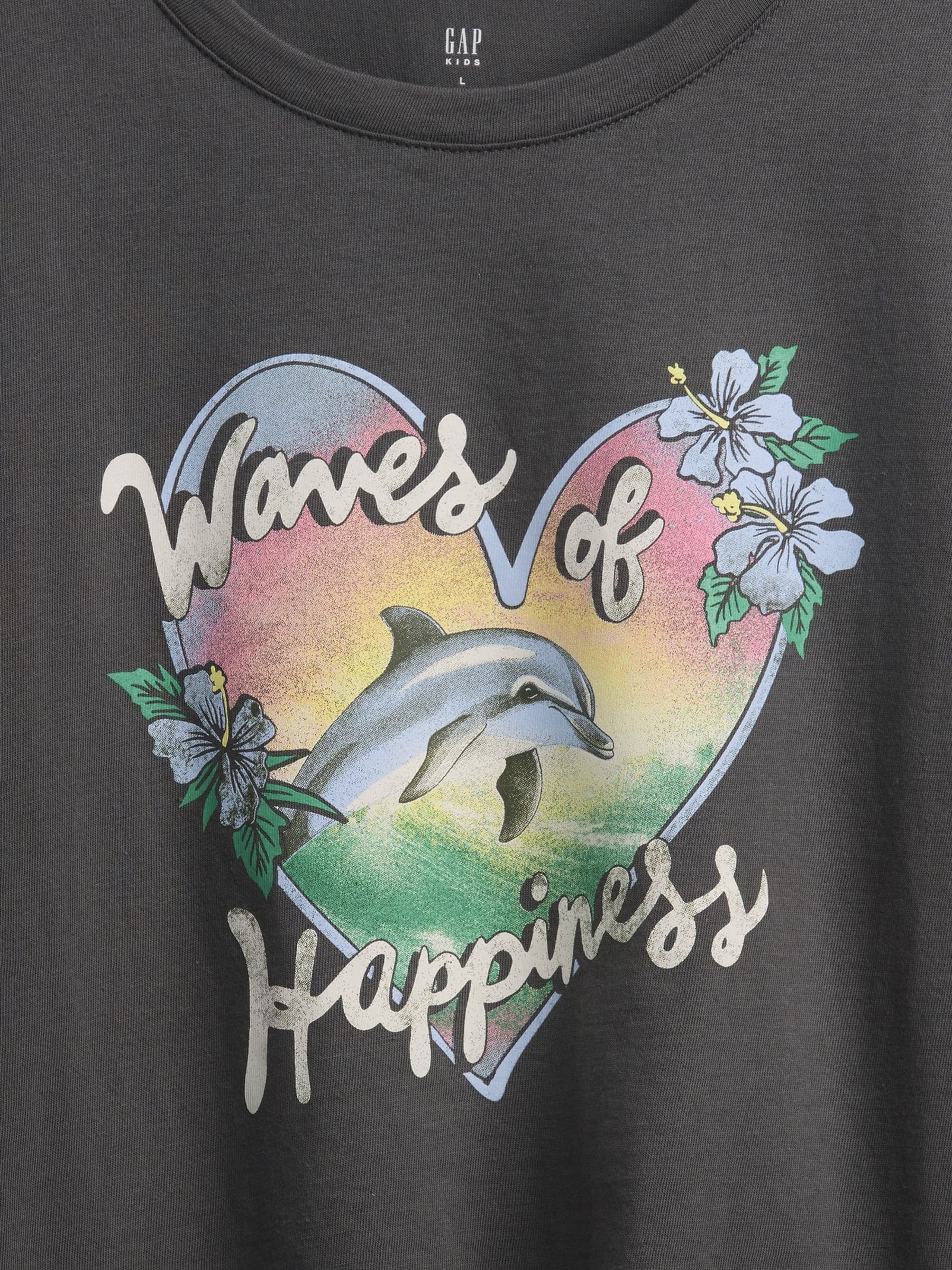 Grey Dolphin Graphic Short Sleeve T-Shirt - Image 4 of 4 Grey Dolphin Graphic Short Sleeve T-Shirt - Image 4 of 4