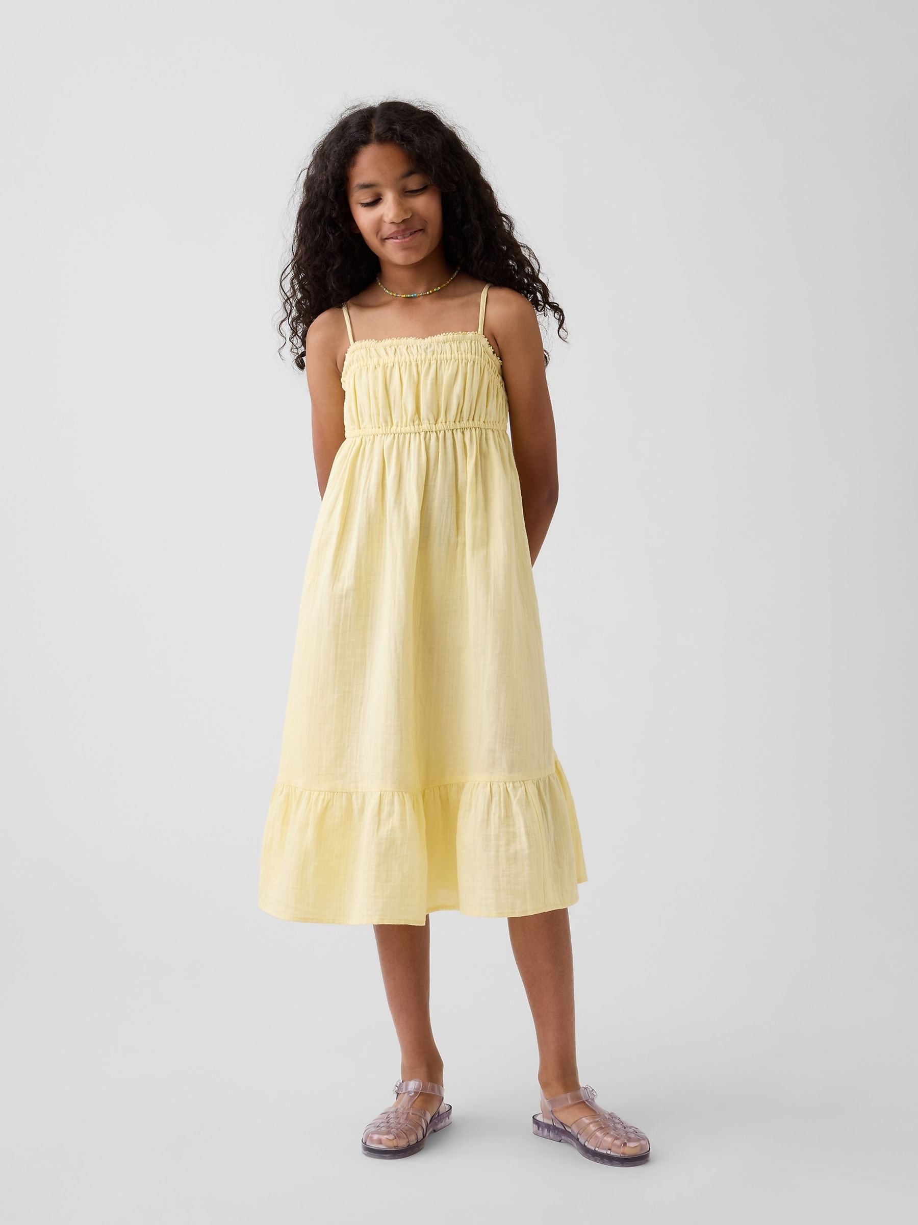 Yellow Gauze Midi Dress - Image 1 of 5