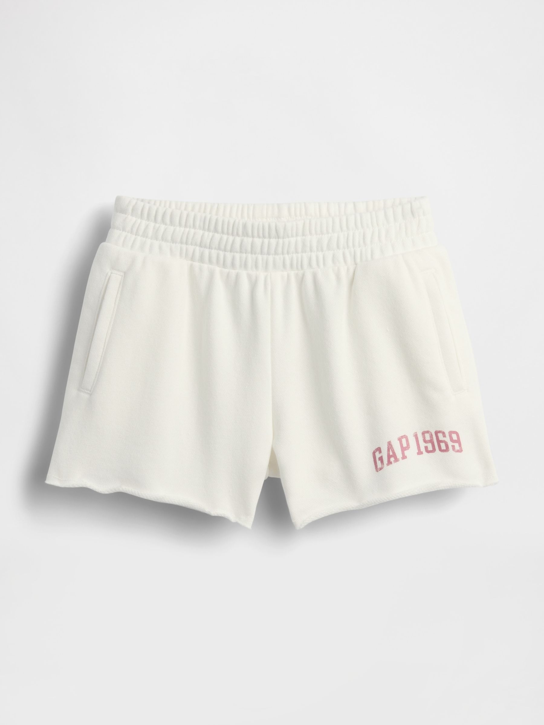 White Pull On French Terry Shorts - Image 1 of 3