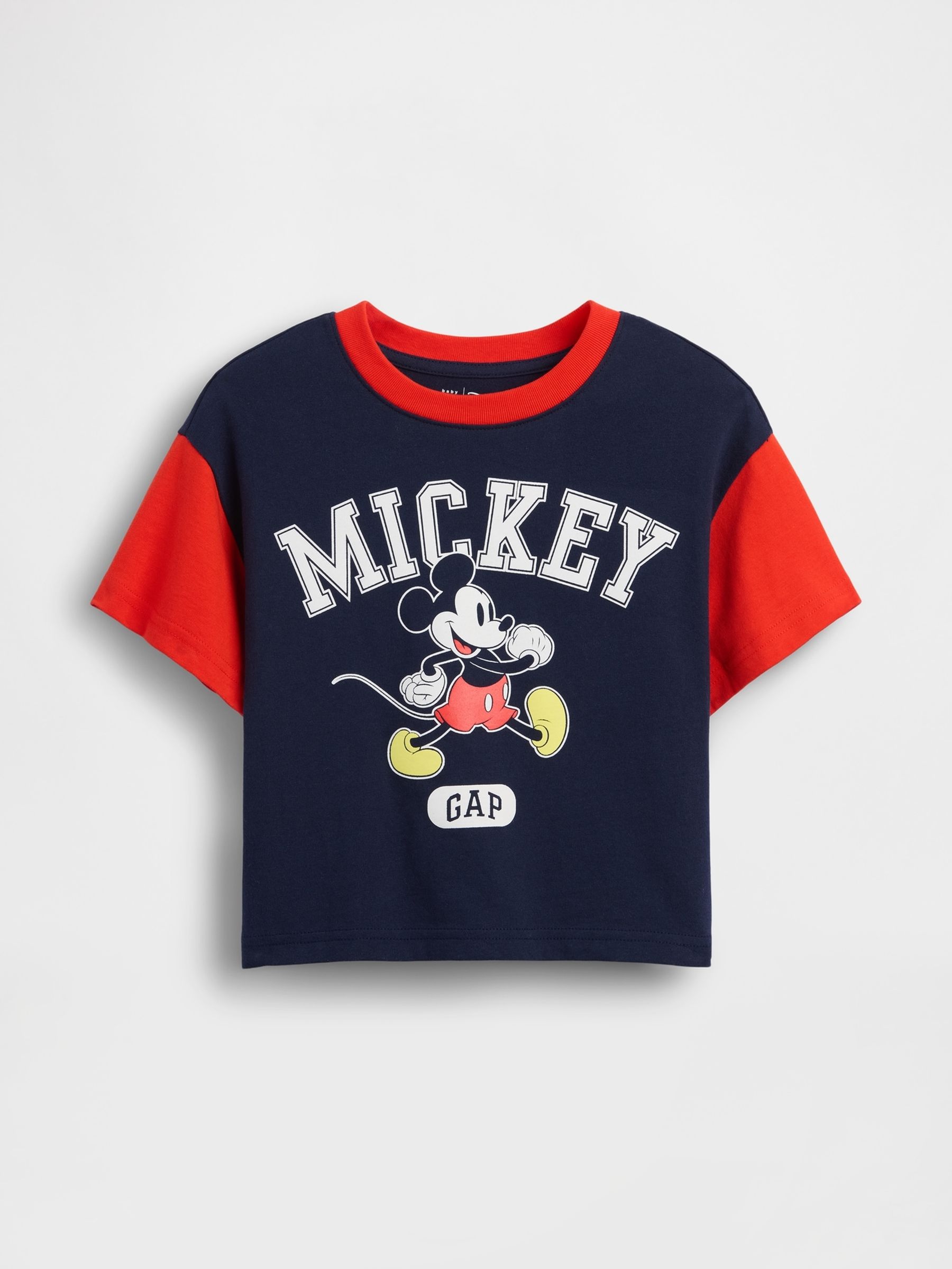 Red/Navy Mickey Mouse Disney Graphic Short Sleeve T-Shirt - Image 1 of 3