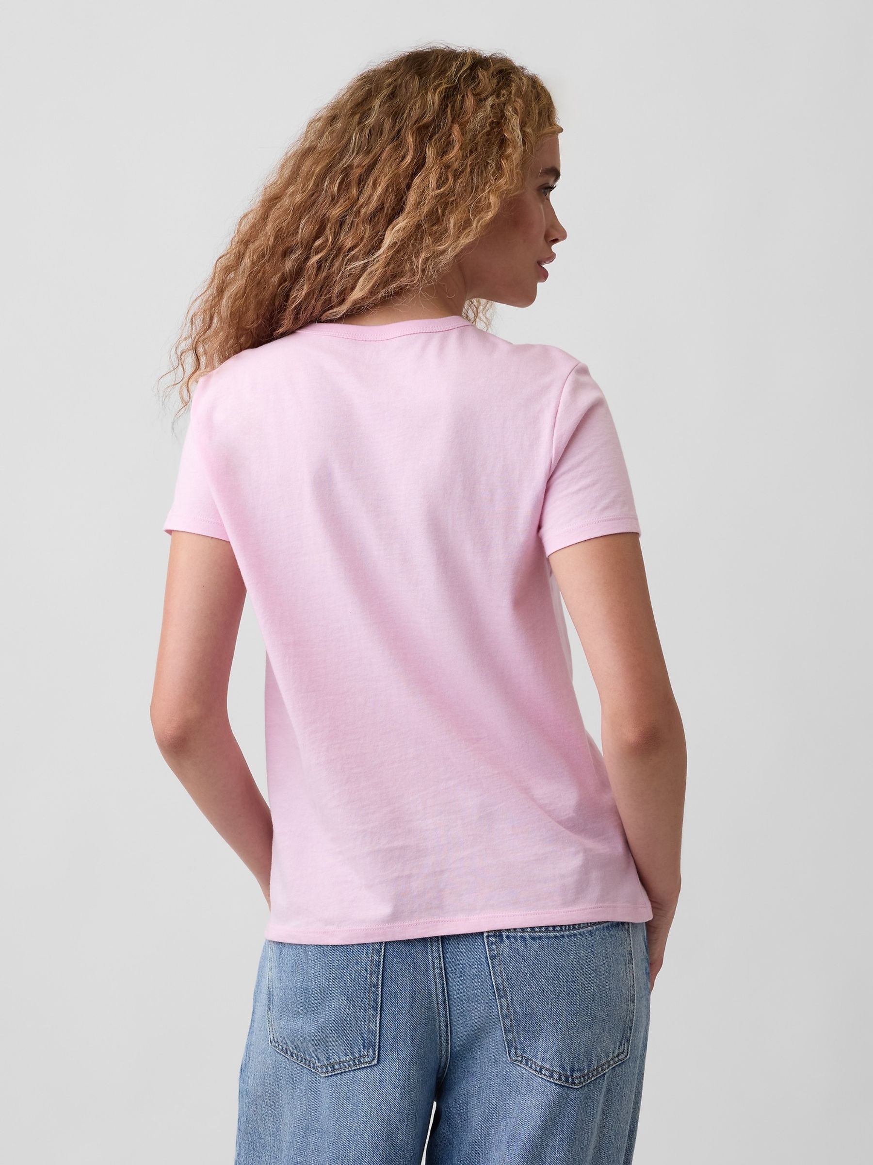 Light Pink Crew Neck Favourite Crew Neck Short Sleeve T-Shirt - Image 2 of 5