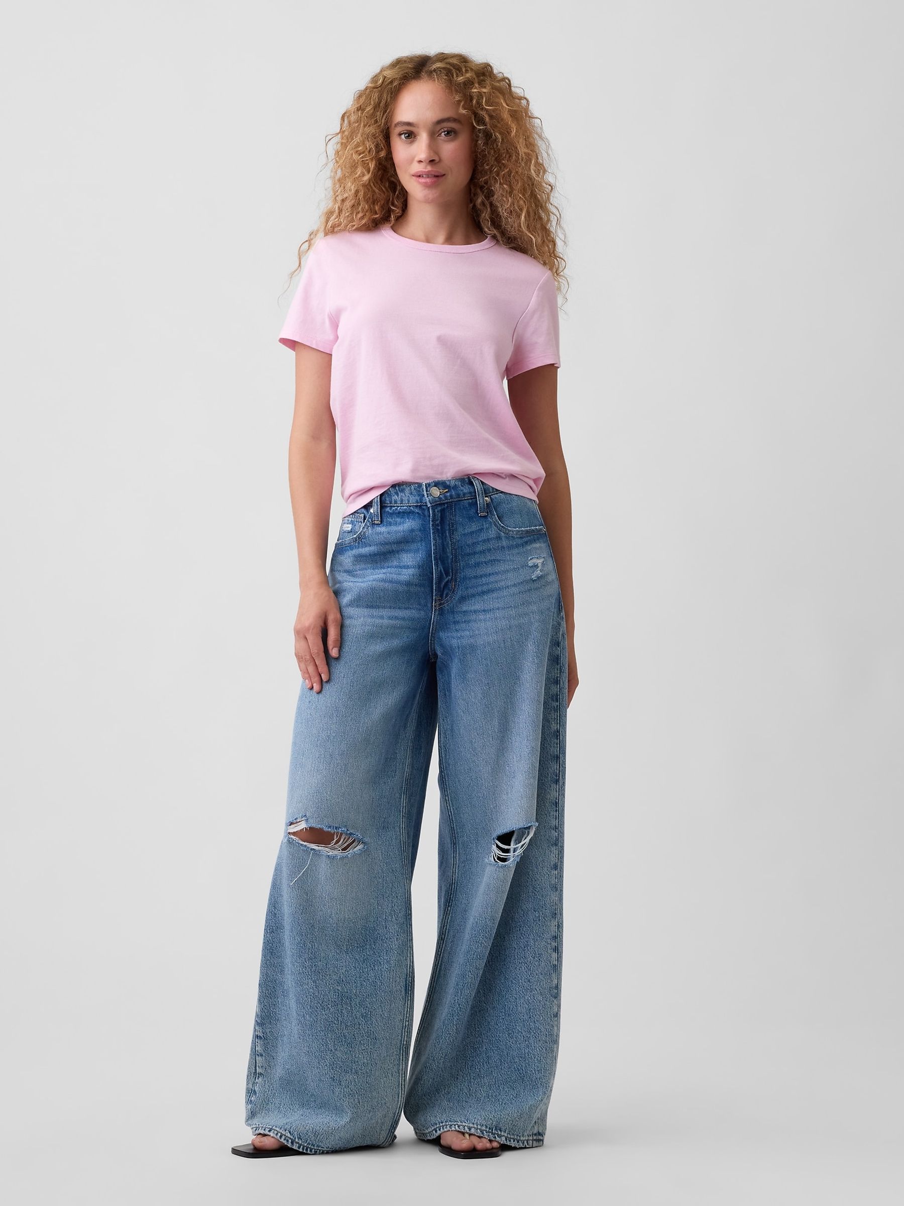 Light Pink Crew Neck Favourite Crew Neck Short Sleeve T-Shirt - Image 3 of 5