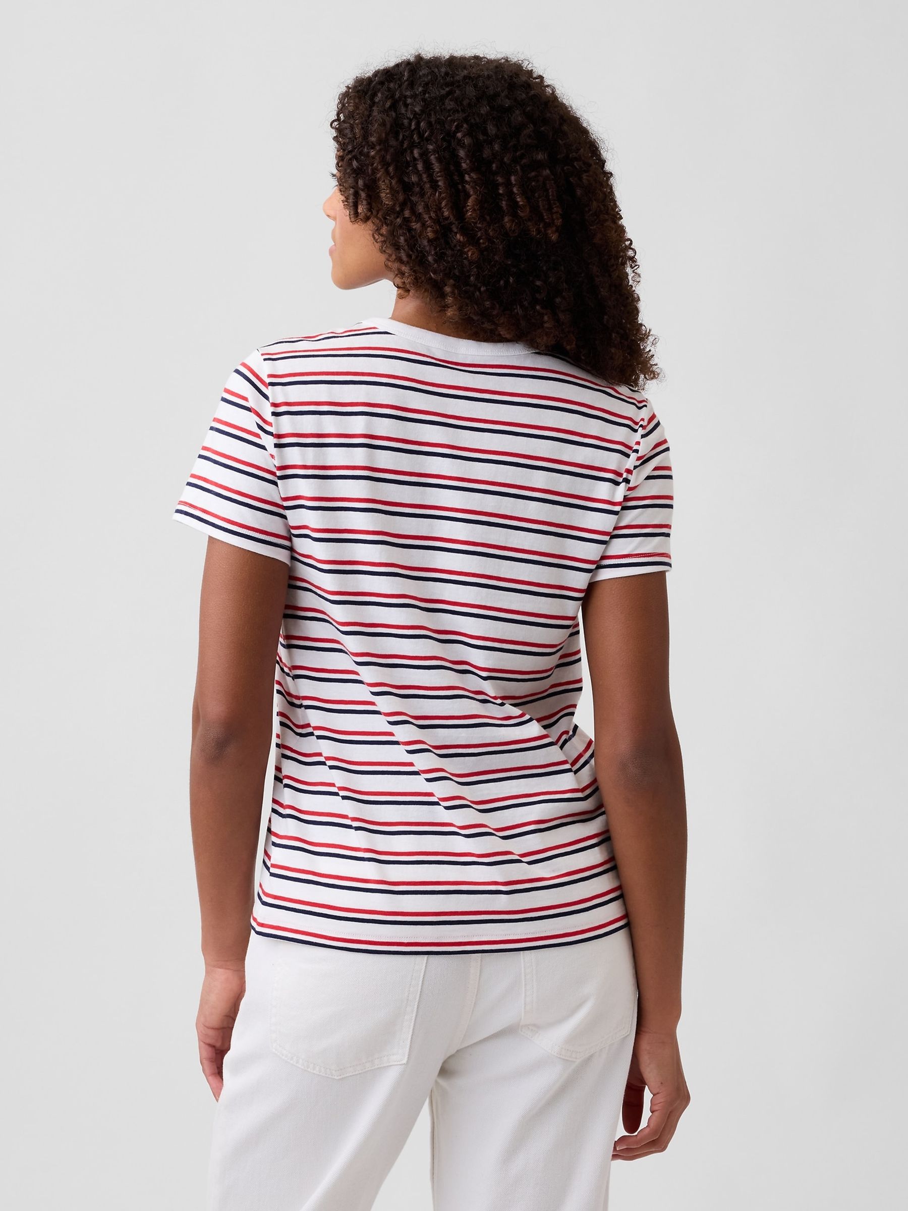 Brown Favourite Stripe Crew neck Short Sleeve T-Shirt - Image 2 of 5
