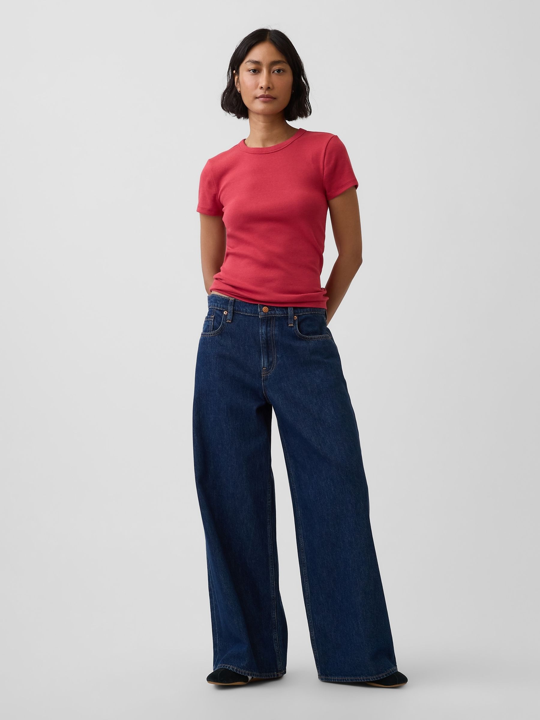 Red Modern Crew Neck Short Sleeve T-Shirt - Image 3 of 4