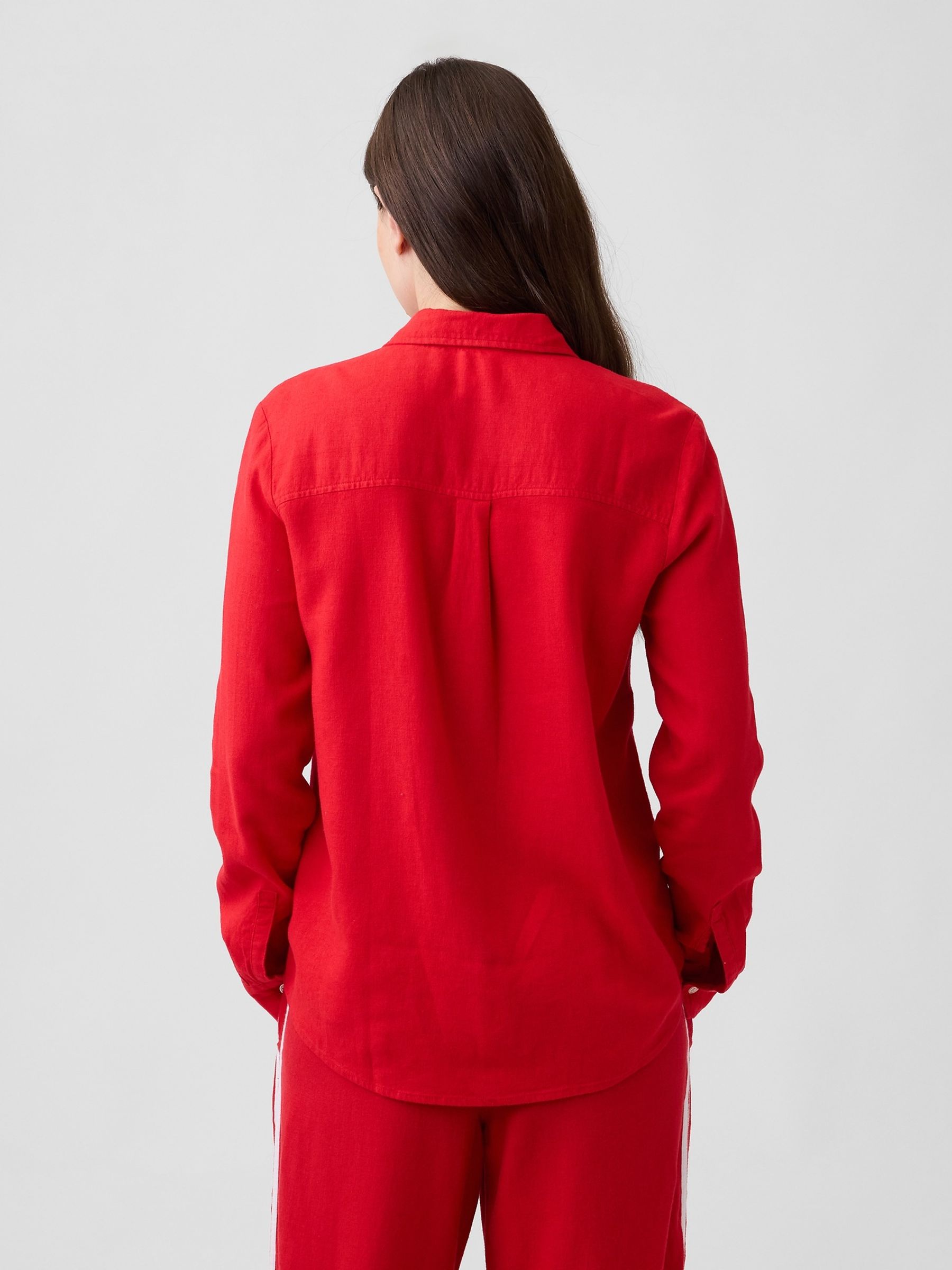 Red Easy Linen Shirt - Image 2 of 5