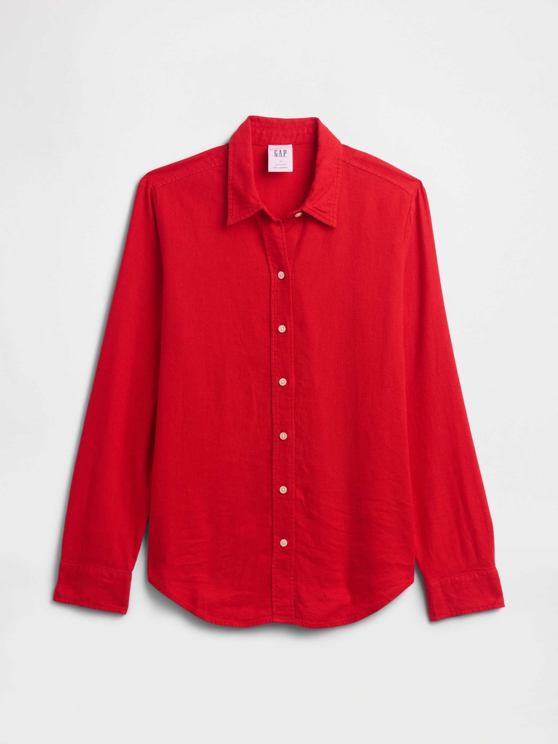 Red Easy Linen Shirt - Image 5 of 5