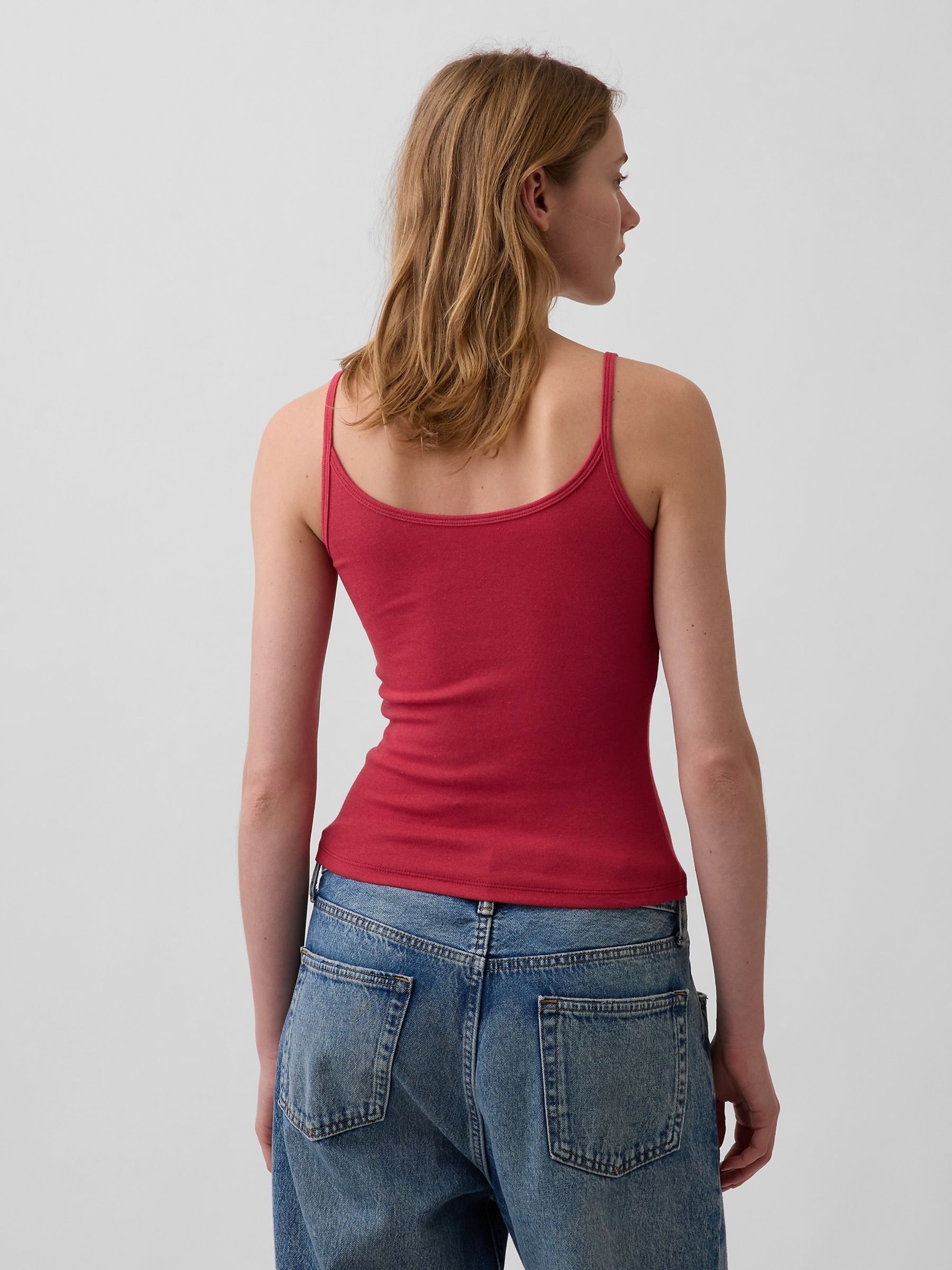 Red Modern Crop Cami - Image 2 of 3 Red Modern Crop Cami - Image 2 of 3