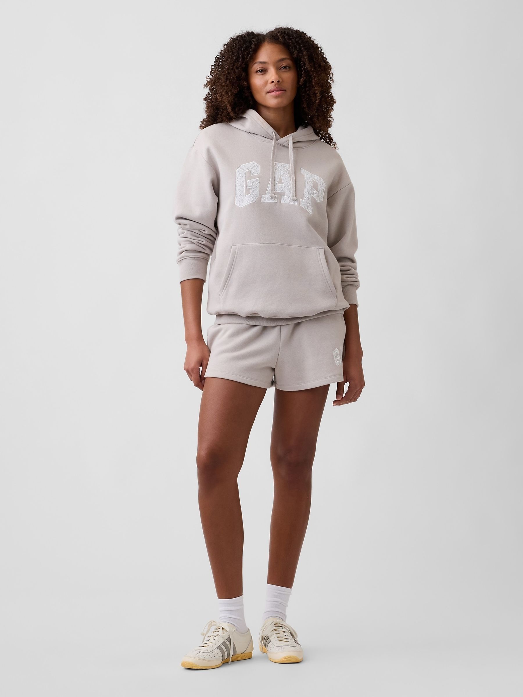Beige Relaxed Logo Hoodie - Image 3 of 5