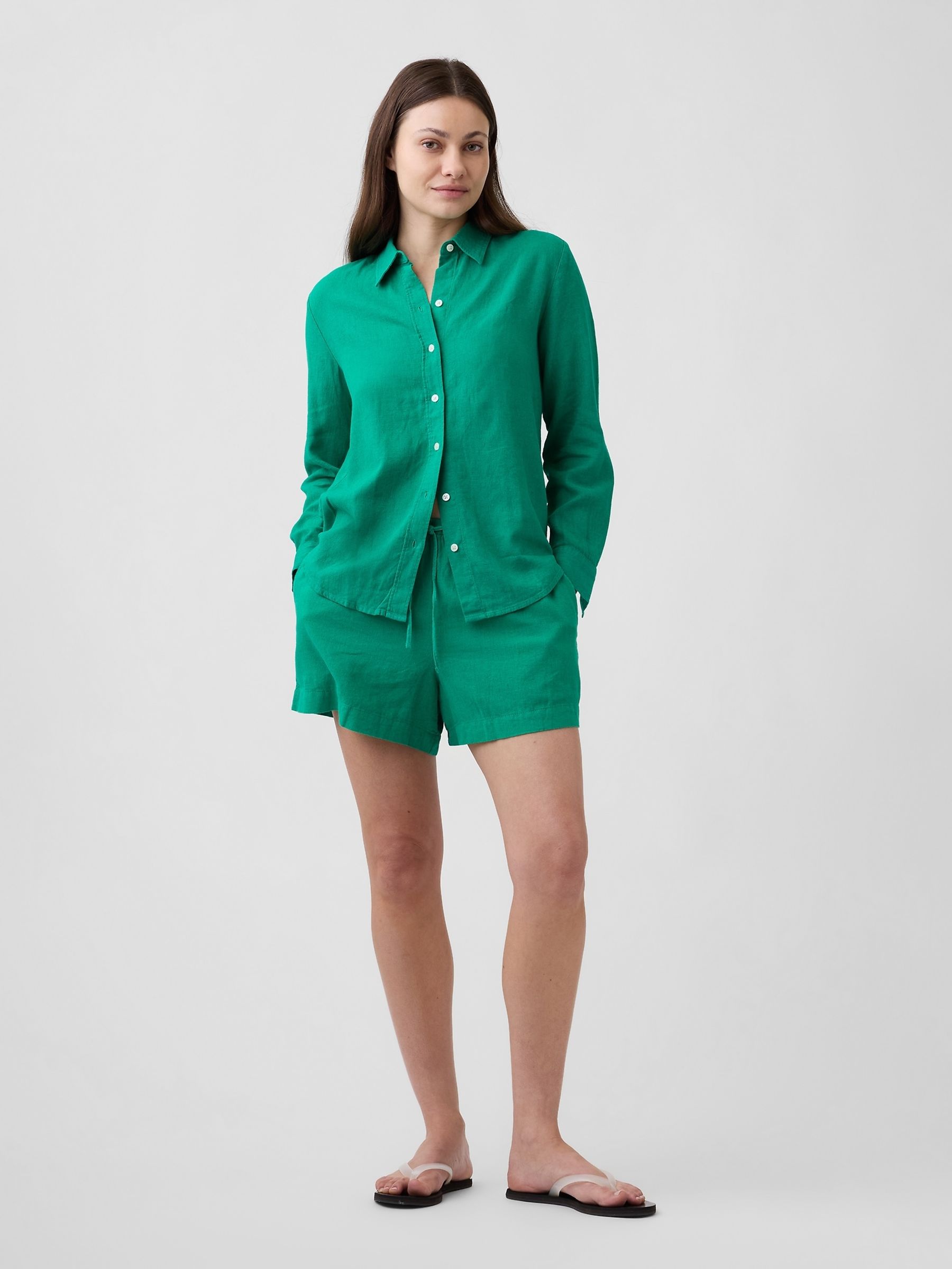 Green Easy Linen Shirt - Image 3 of 5