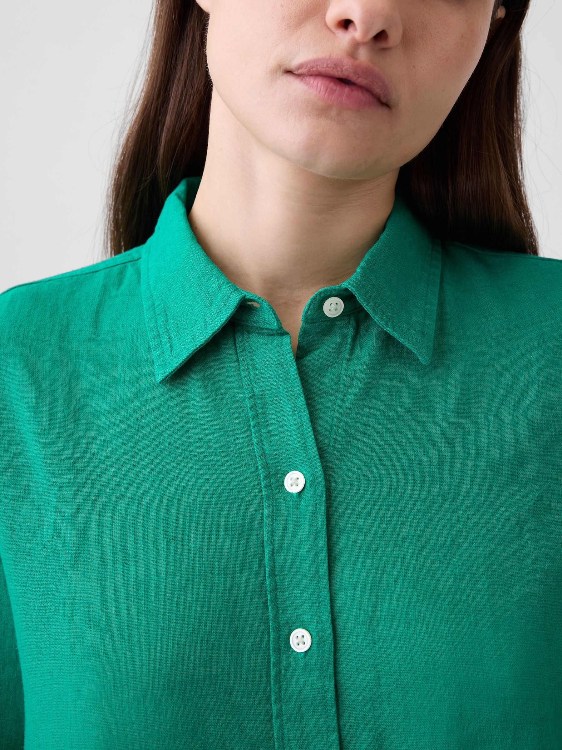 Green Easy Linen Shirt - Image 4 of 5