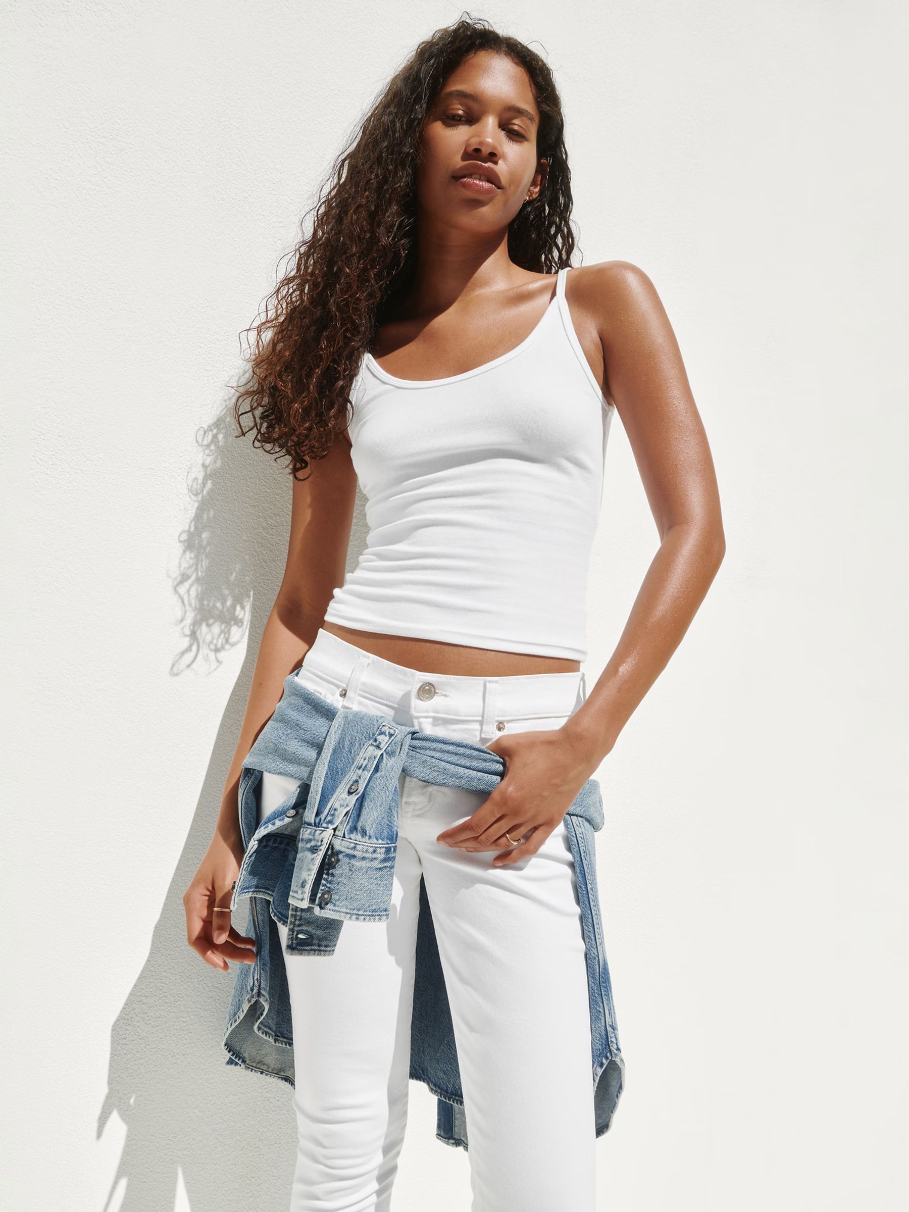 White Modern Crop Cami Top - Image 1 of 5