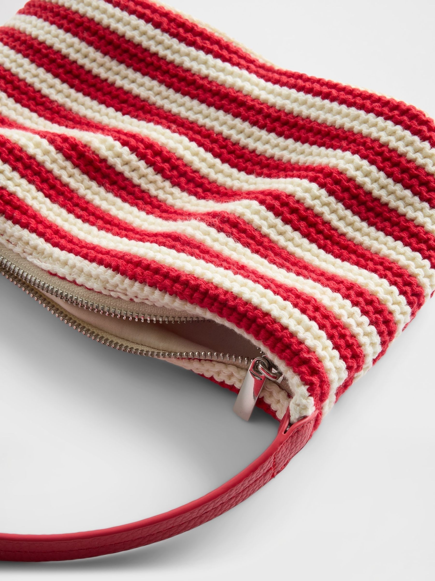 Red Crochet Stripe Mini Bag - Image 3 of 3