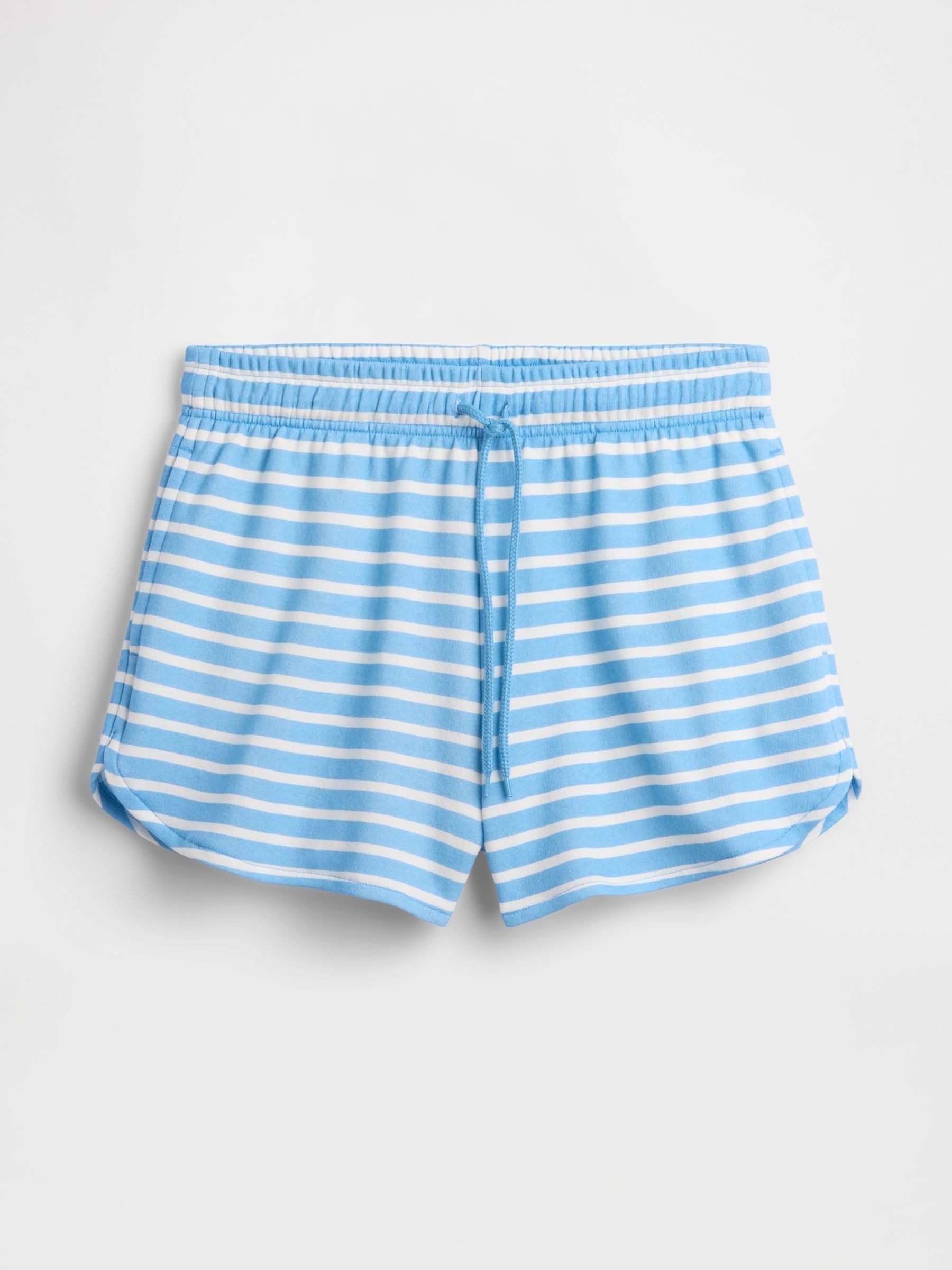 Blue Stripe Relaxed French Terry Dolphin Shorts - Image 5 of 5