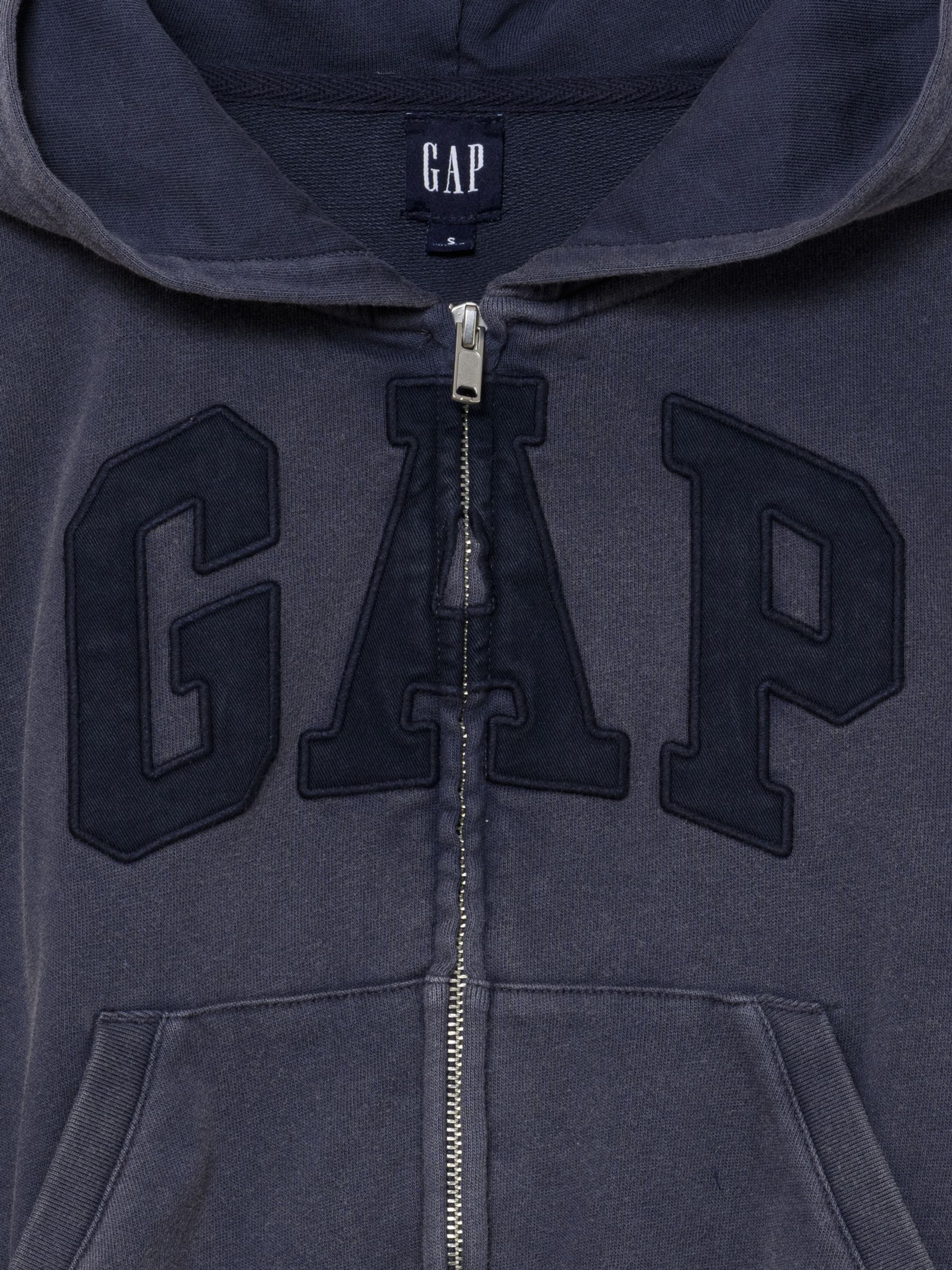 Navy French Terry Oversized Logo Zip Hoodie - Image 2 of 2