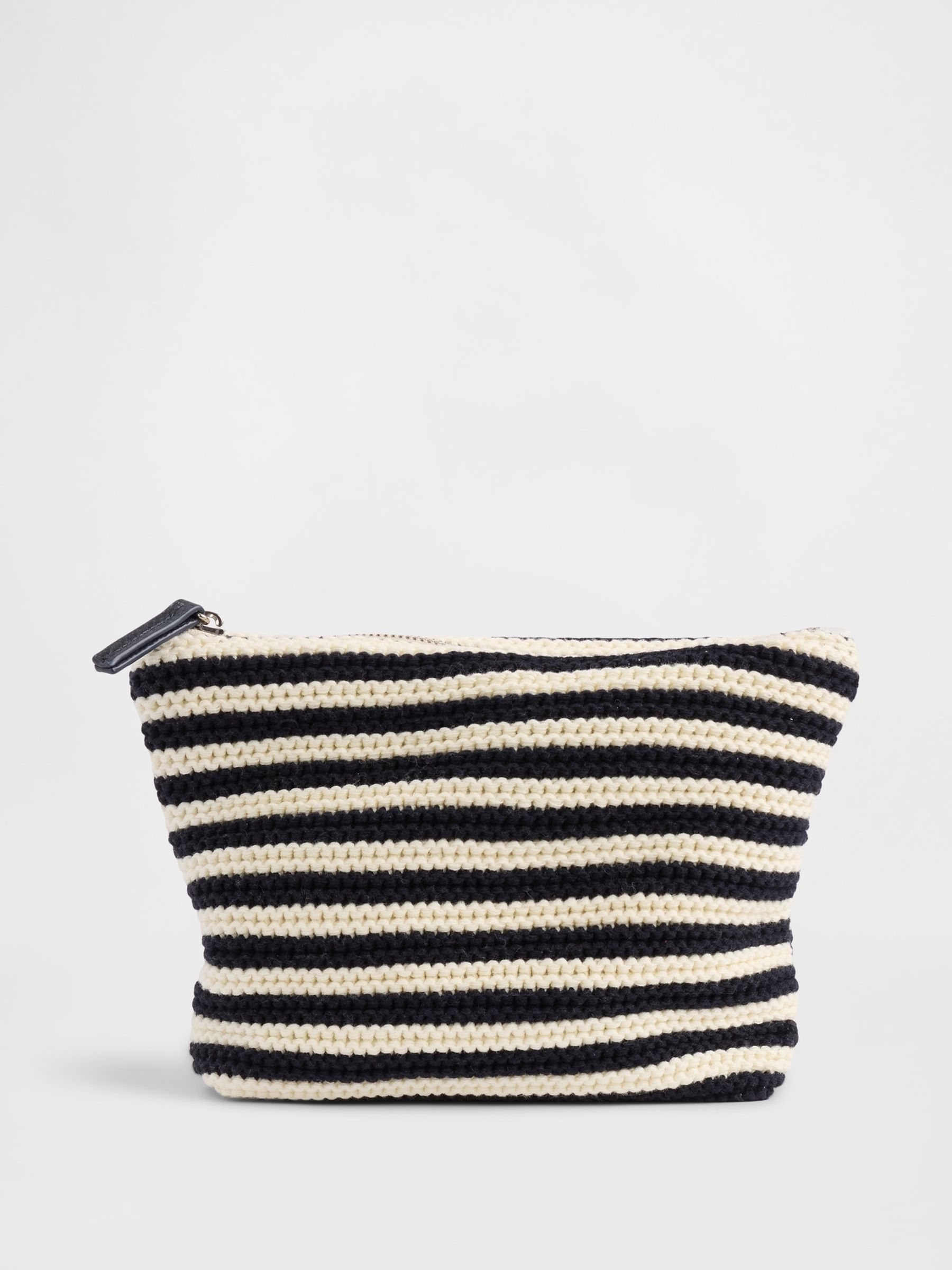Black/Cream Crochet Zip Pouch - Image 1 of 3