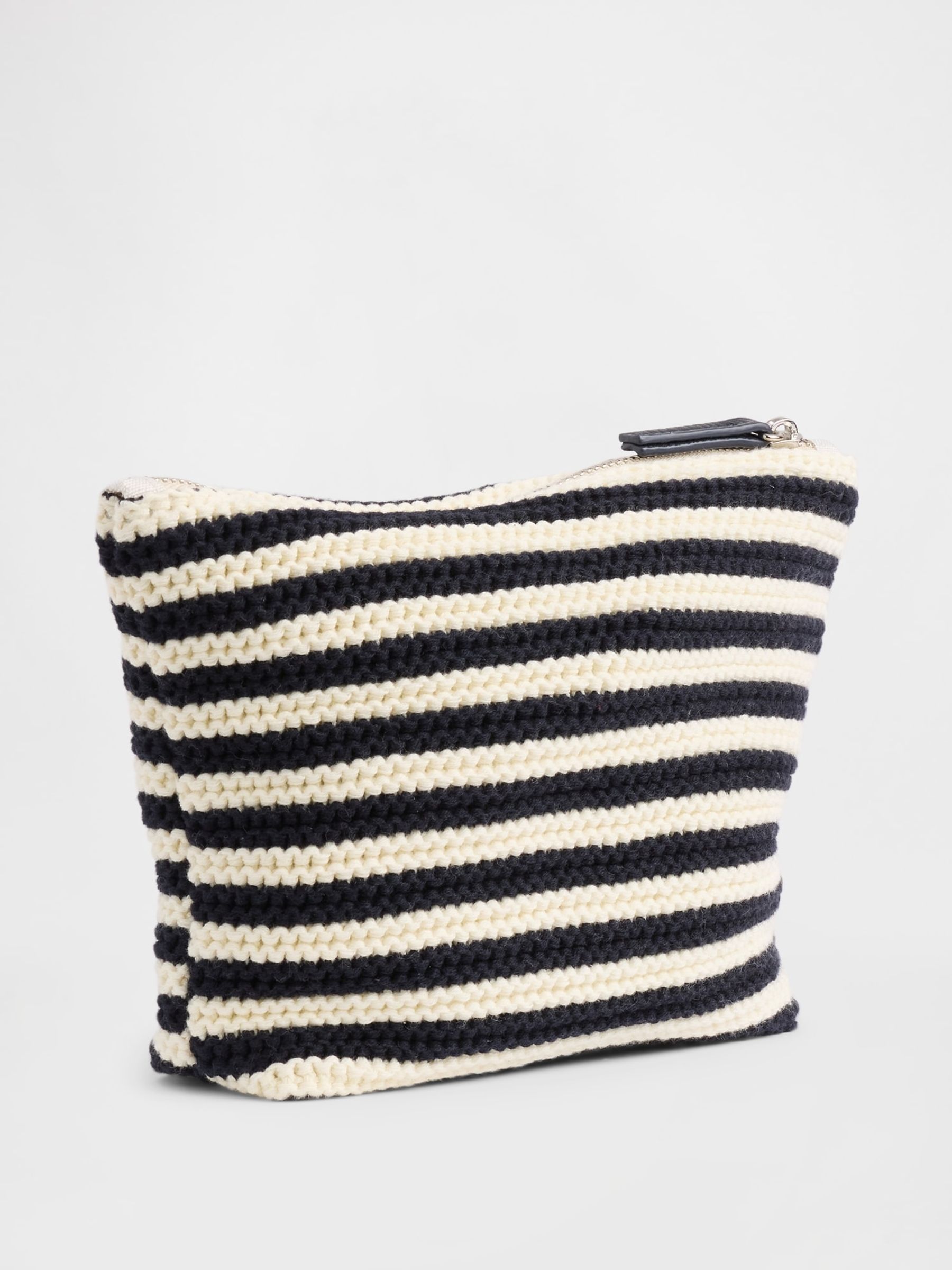 Black/Cream Crochet Zip Pouch - Image 2 of 3