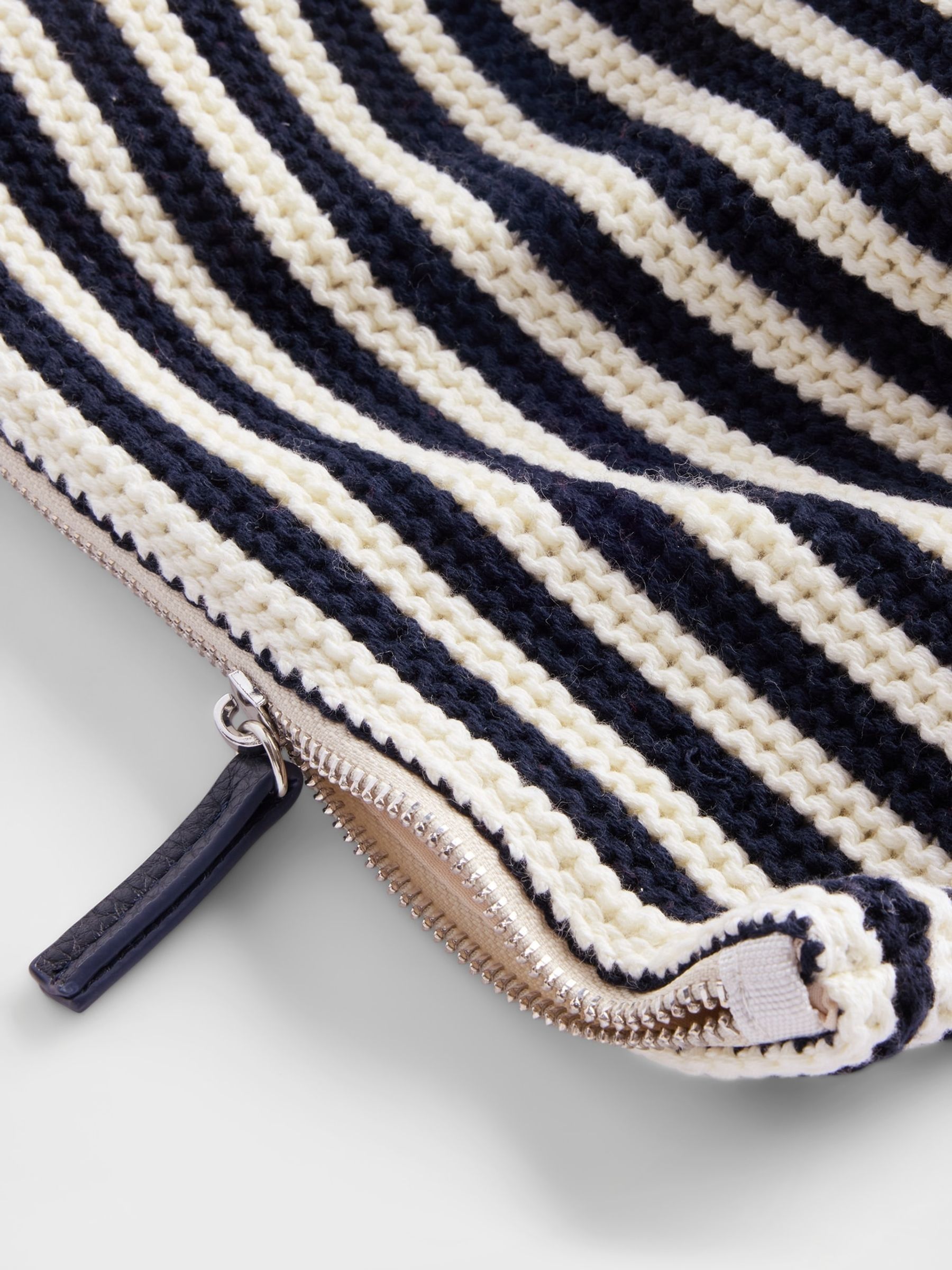 Black/Cream Crochet Zip Pouch - Image 3 of 3