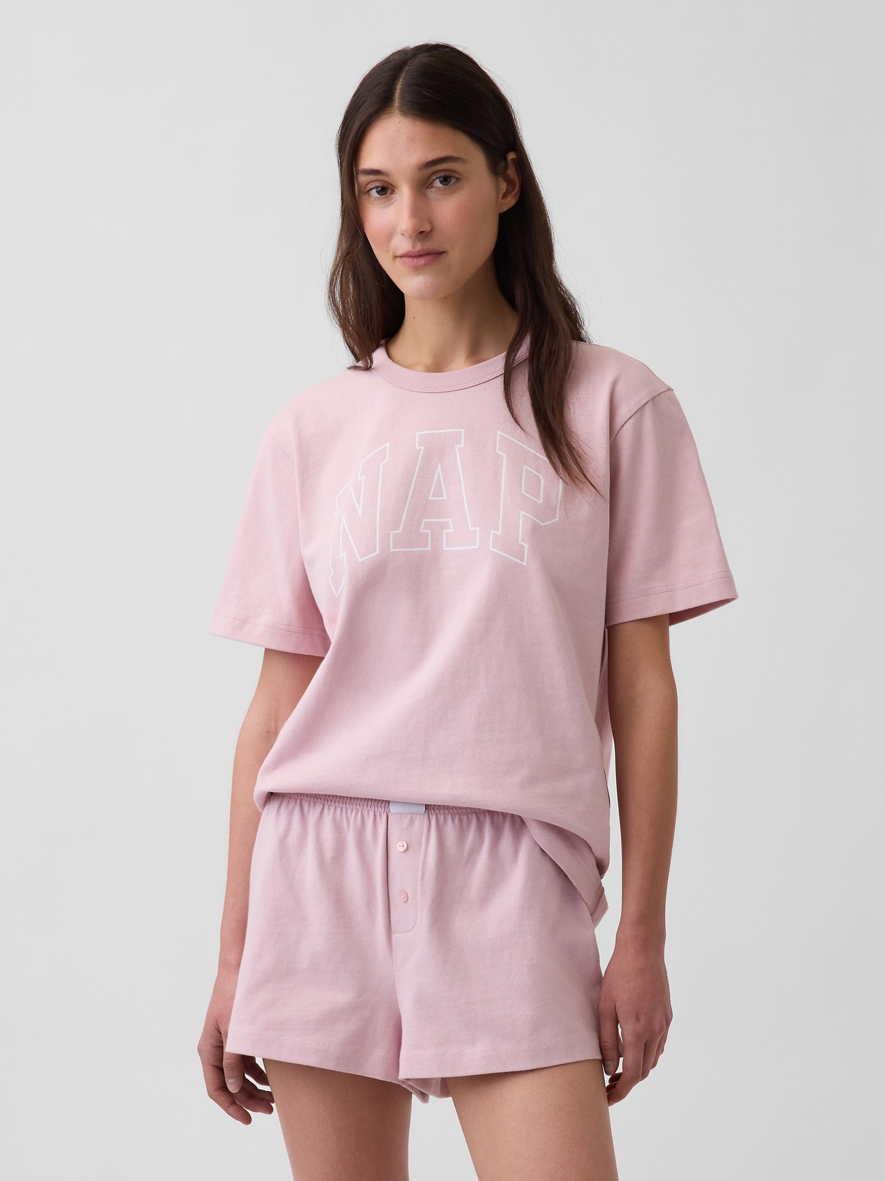 Pink NAP Logo Oversized Pyjama Top - Image 1 of 4