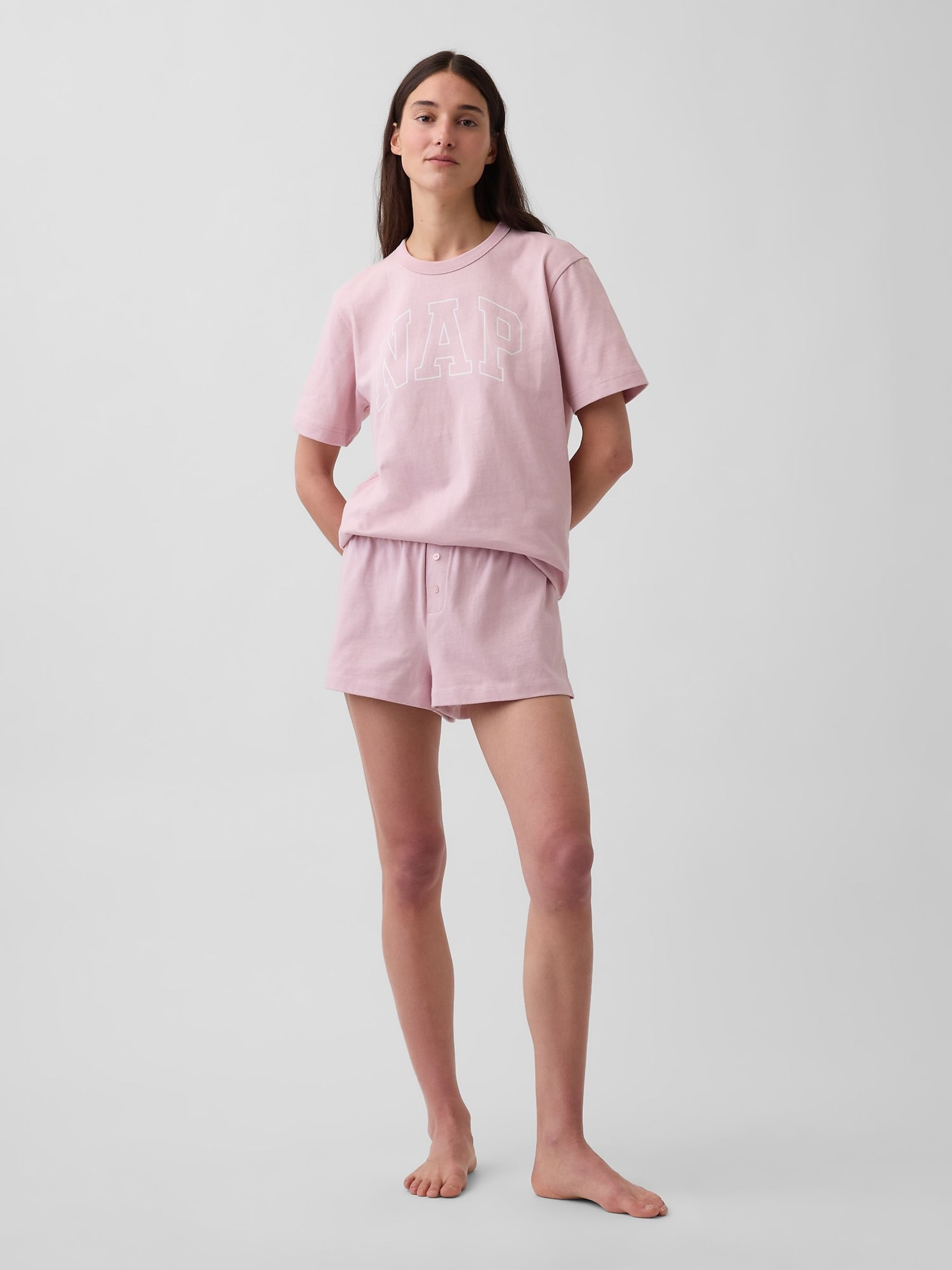Pink NAP Logo Oversized Pyjama Top - Image 3 of 4