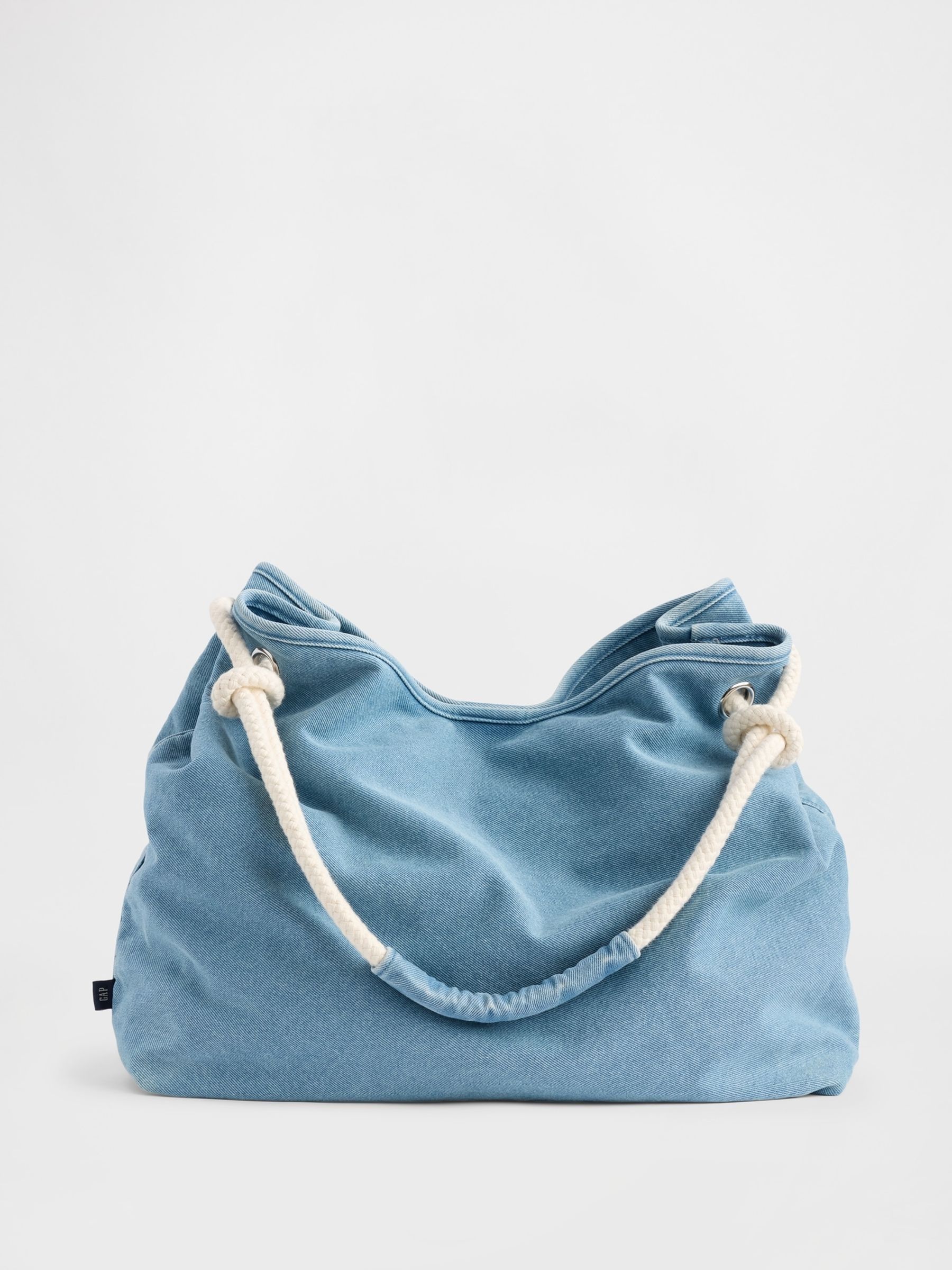 Blue Denim Rope Bucket Bag - Image 1 of 1