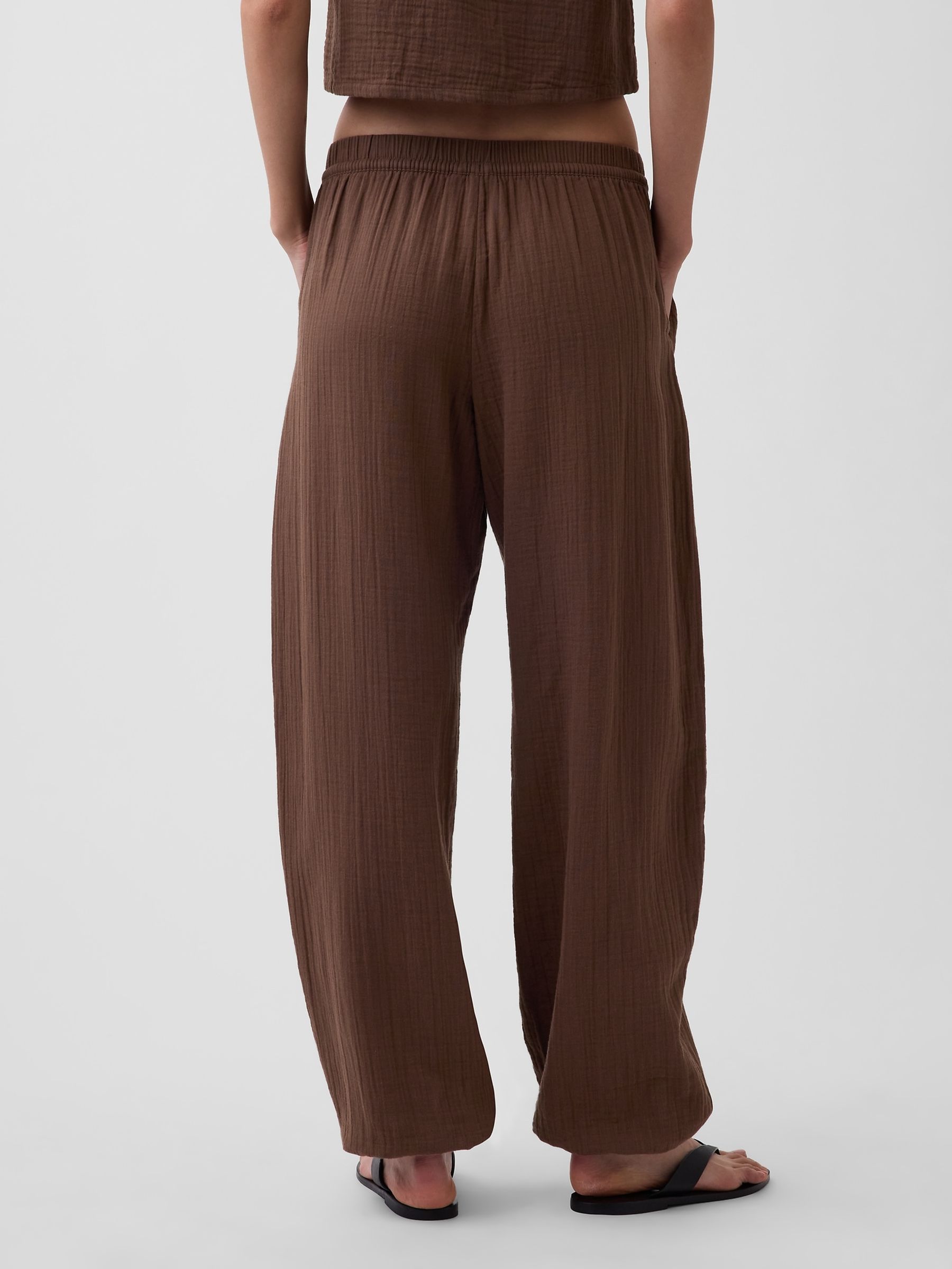 Brown Gauze Easy Cuffed Trousers - Image 2 of 6