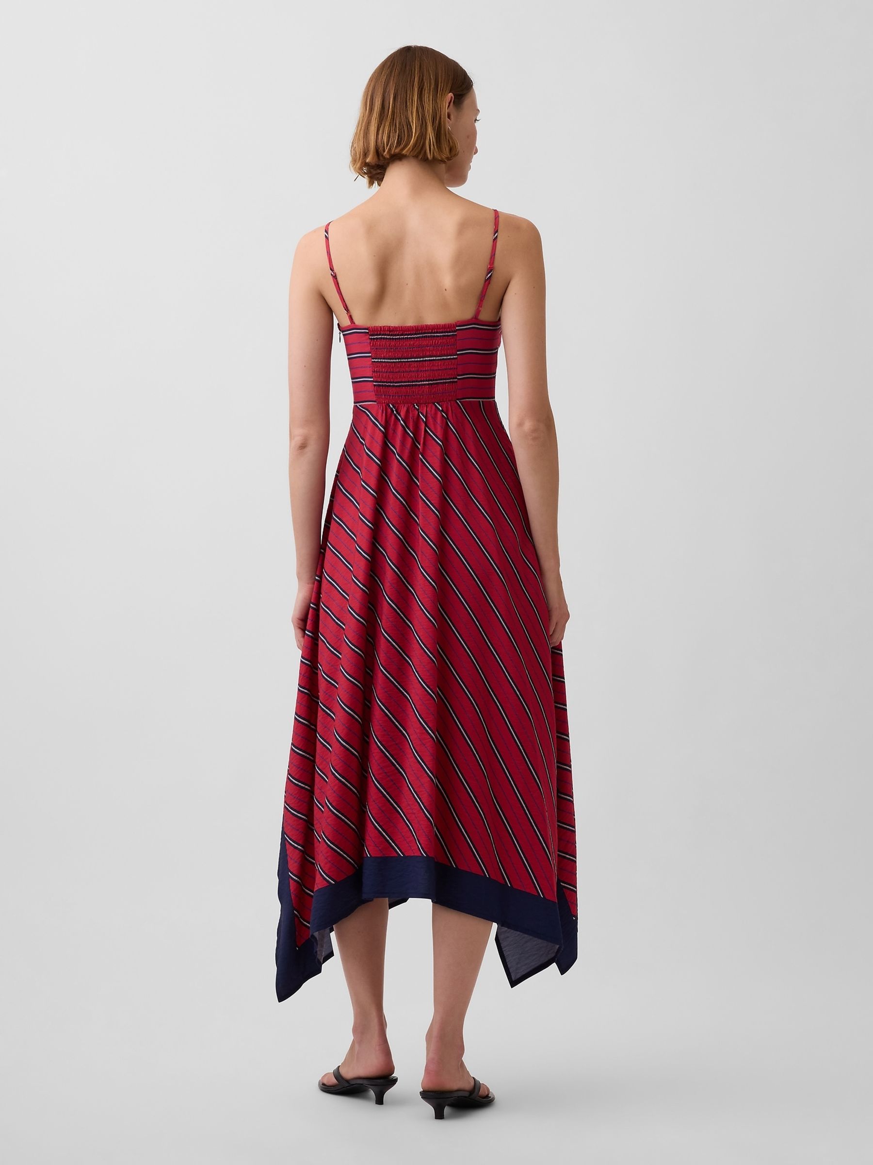 Red Stripe Handkerchief Midi Dress - Image 2 of 4 Red Stripe Handkerchief Midi Dress - Image 2 of 4