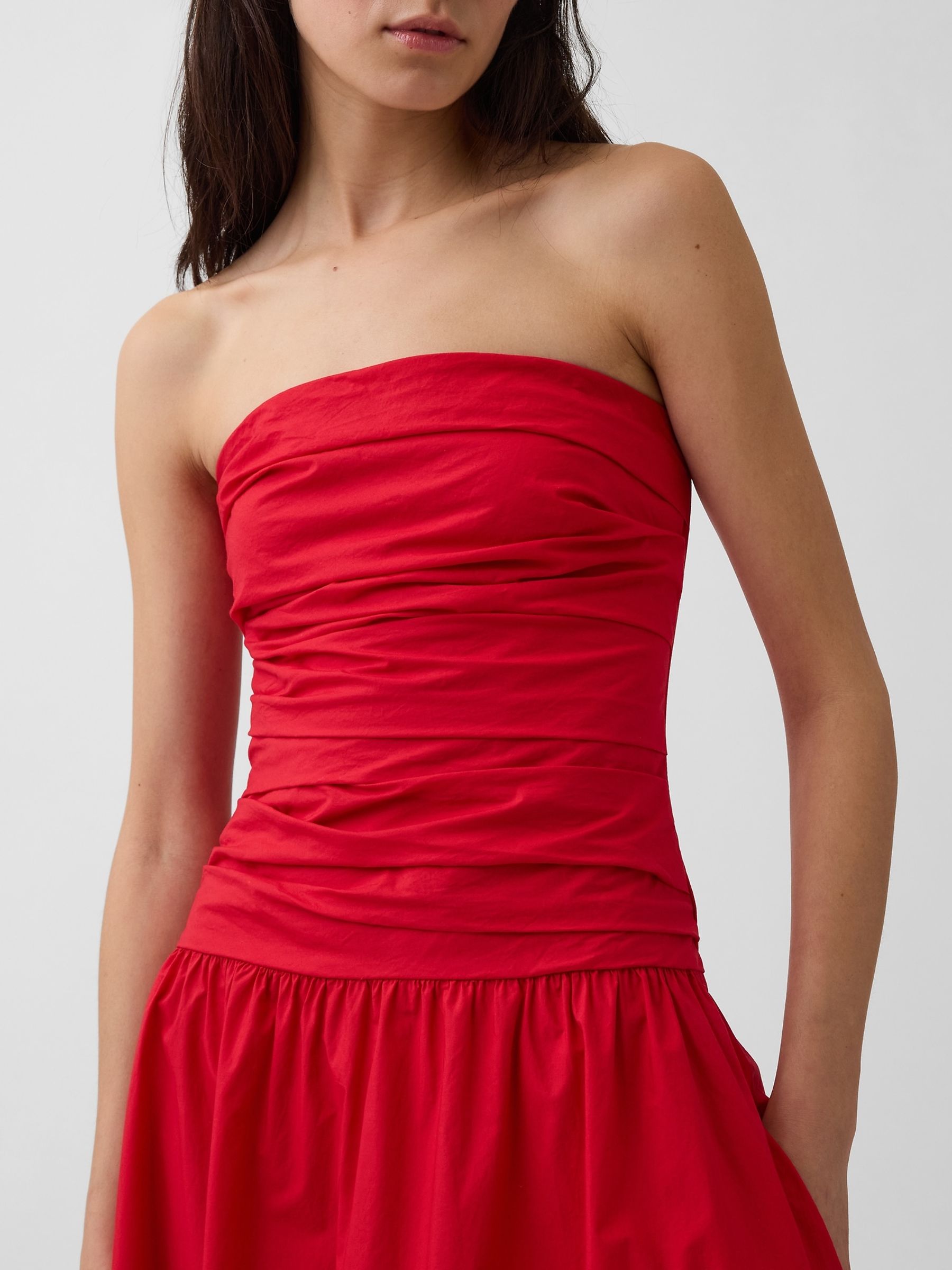 Red Poplin Drop-Waist Maxi Dress | Gap