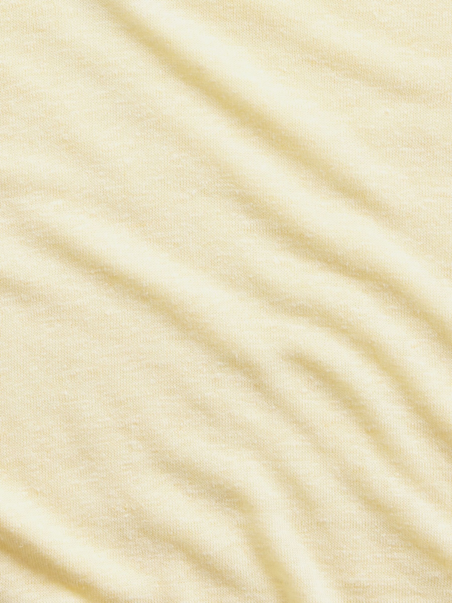 Yellow Linen-Blend Relaxed V-Neck T-Shirt - Image 4 of 4