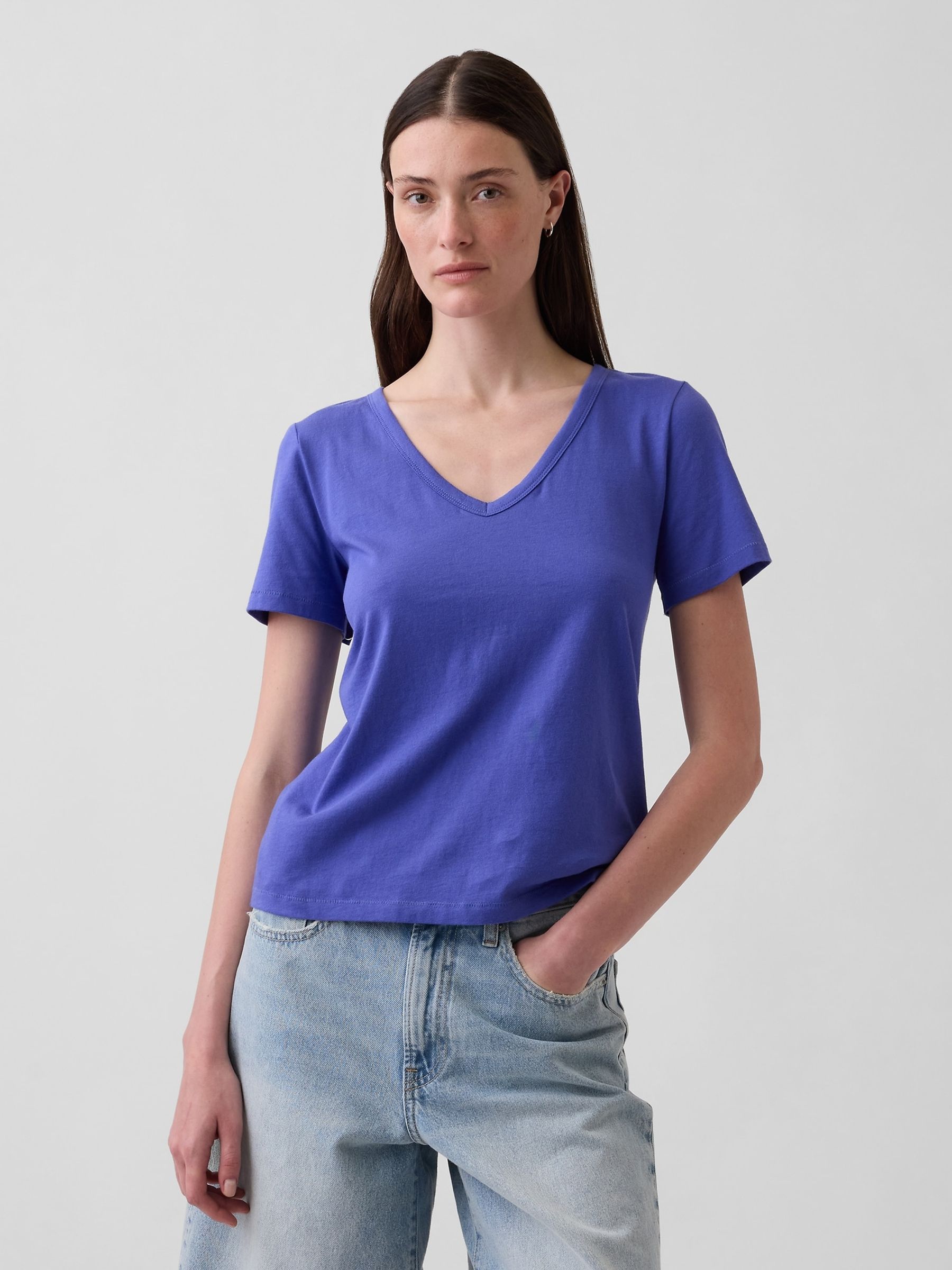 Blue VintageSoft V-Neck Short Sleeve T-Shirt - Image 1 of 3