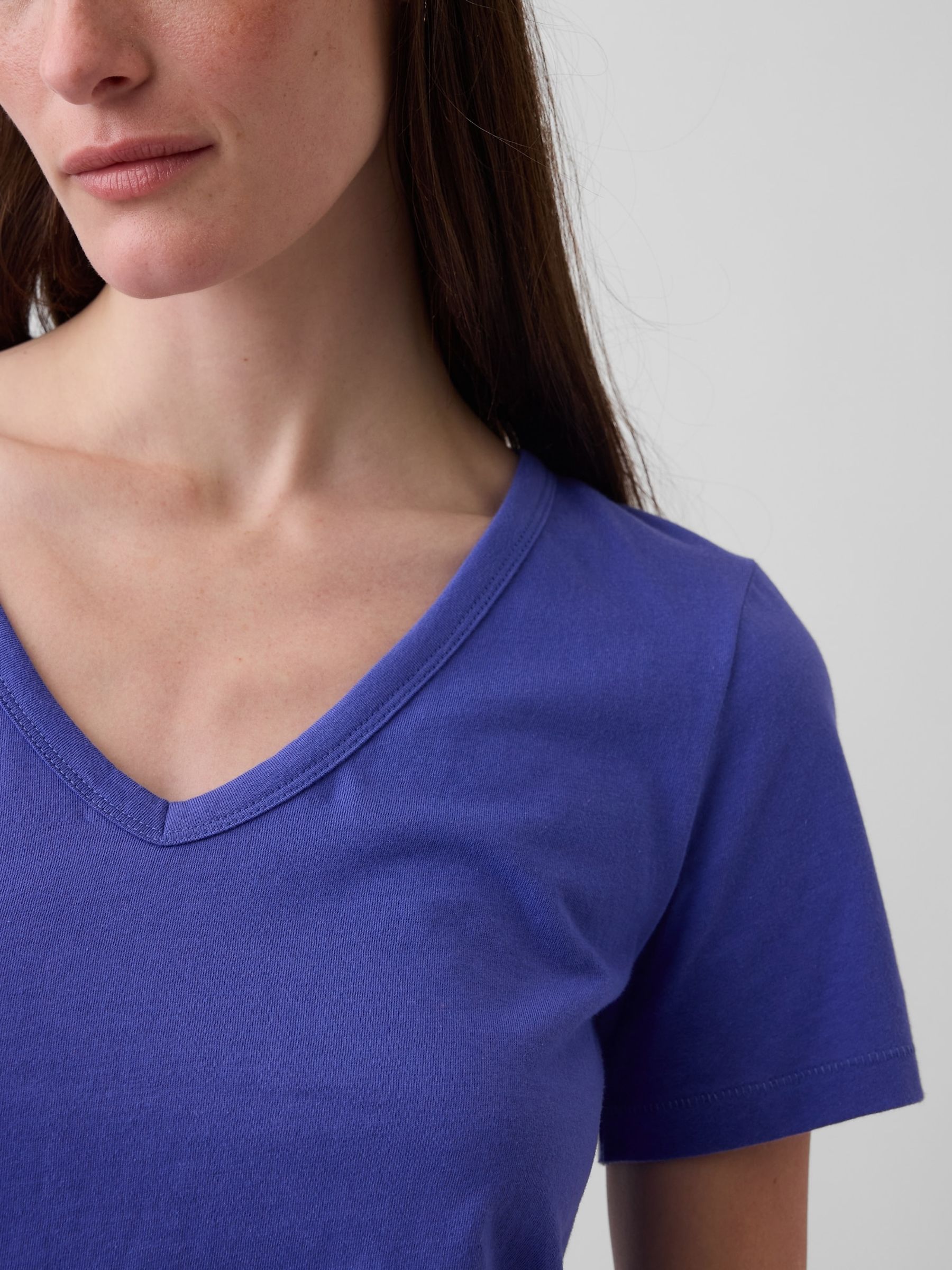 Blue VintageSoft V-Neck Short Sleeve T-Shirt - Image 3 of 3