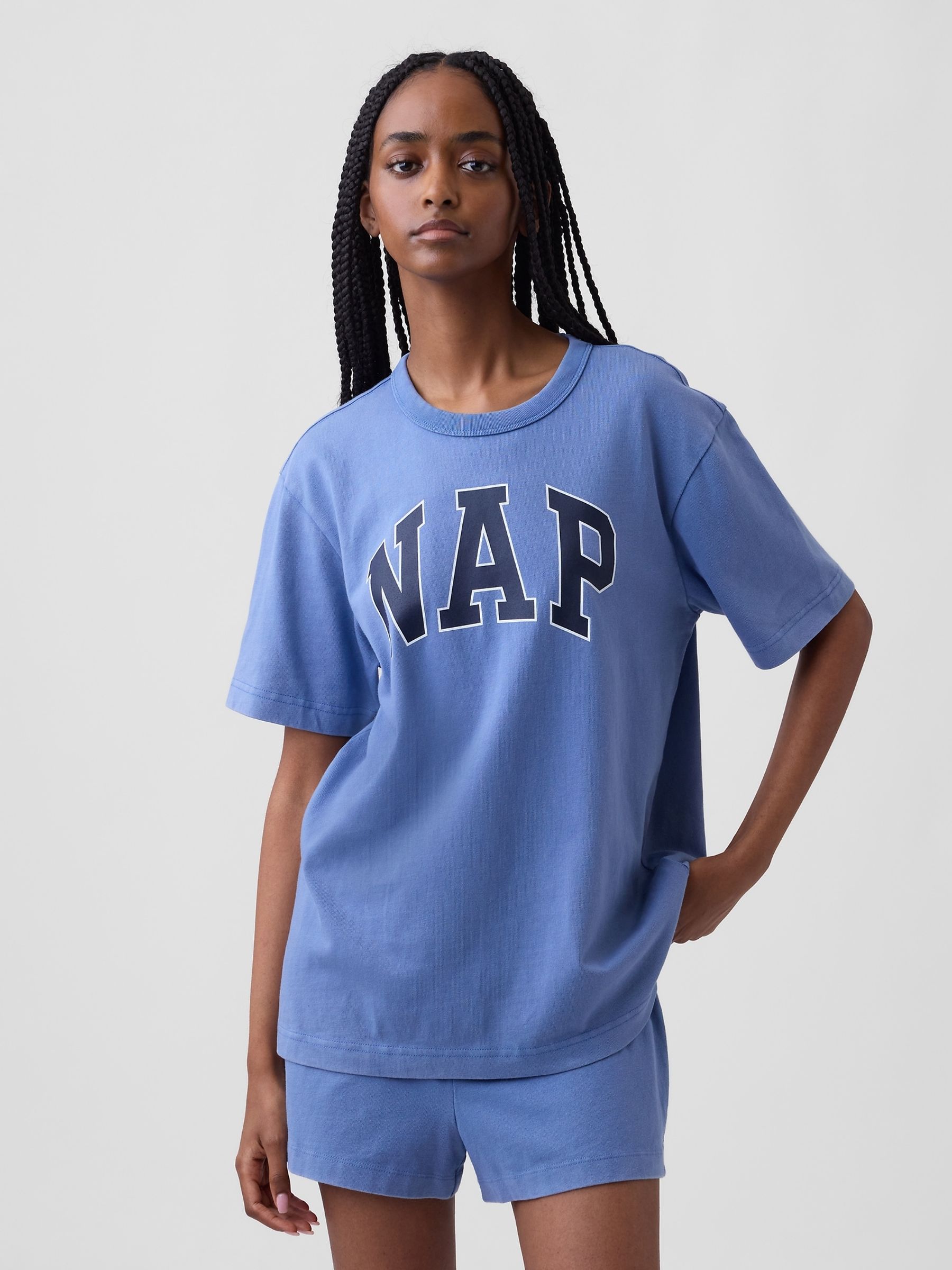 Blue NAP Logo Oversized Pyjama Top - Image 1 of 4