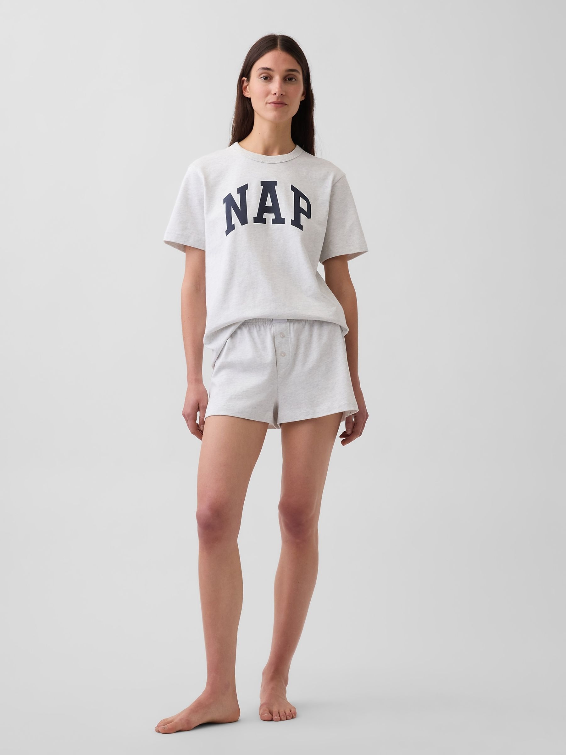 Grey NAP Logo Oversized Pyjama Top - Image 3 of 4