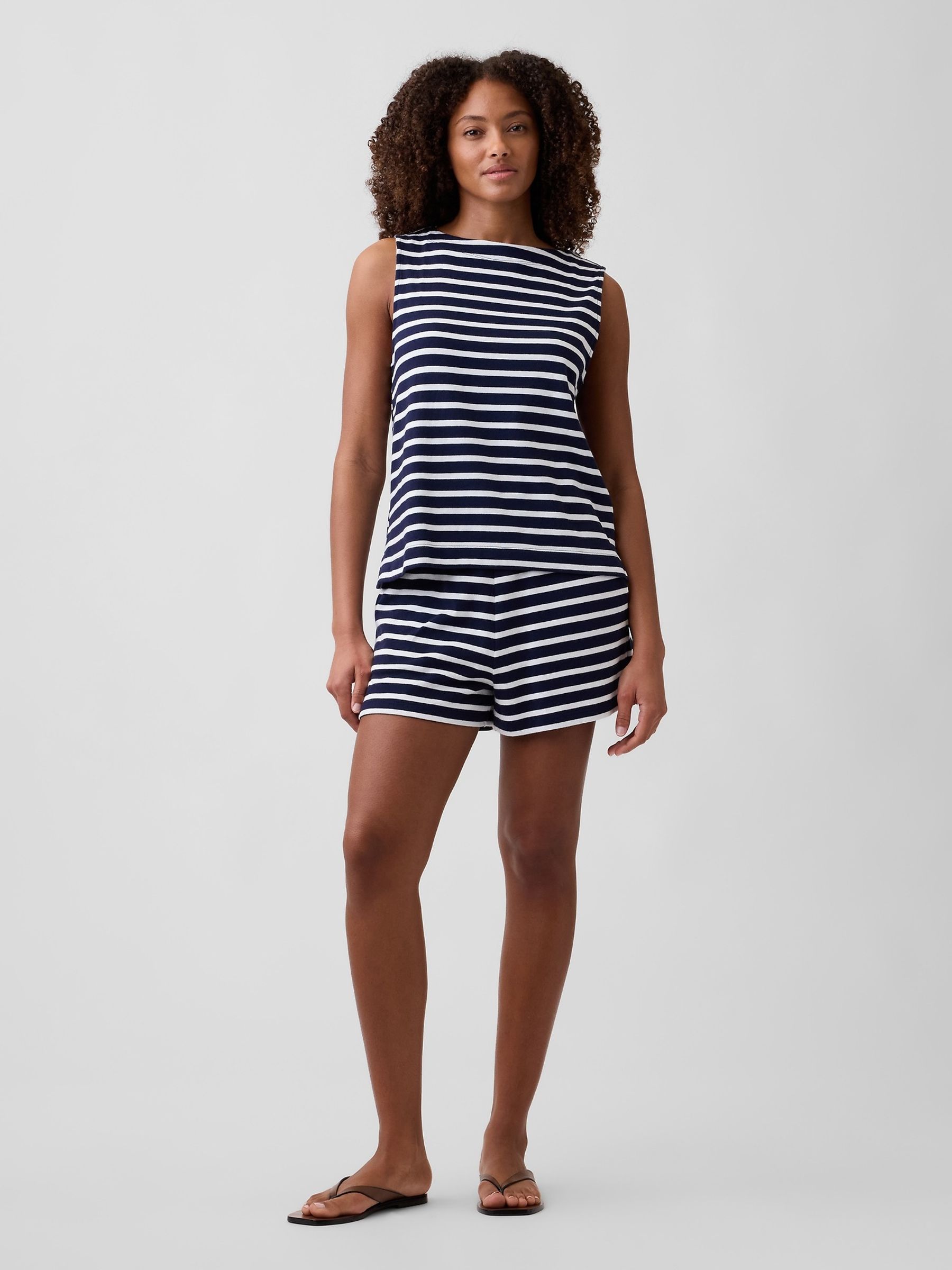 Navy/White Stripe Boatneck Top - Image 3 of 5