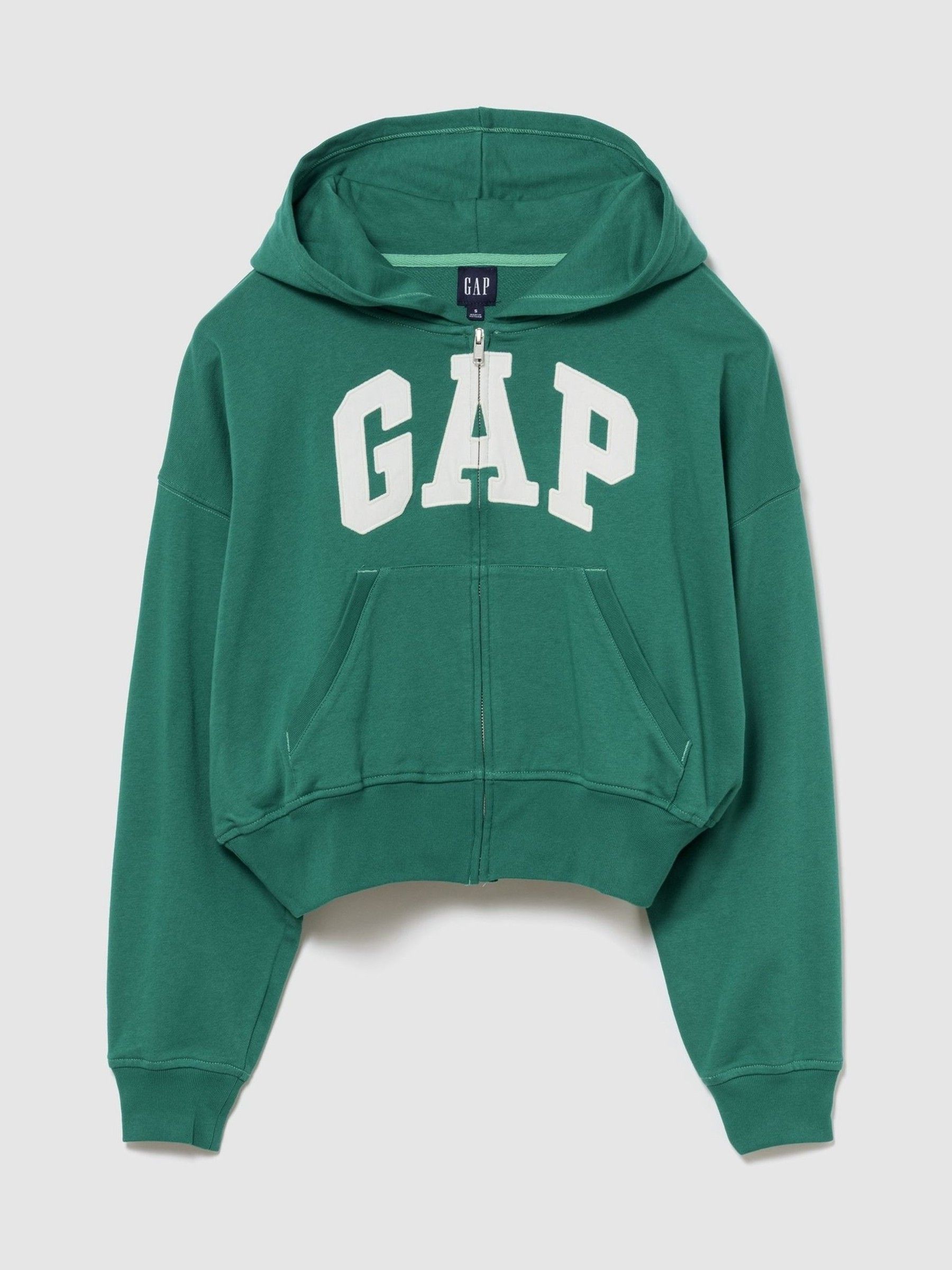 Green French Terry Oversized Logo Zip Hoodie - Image 1 of 3