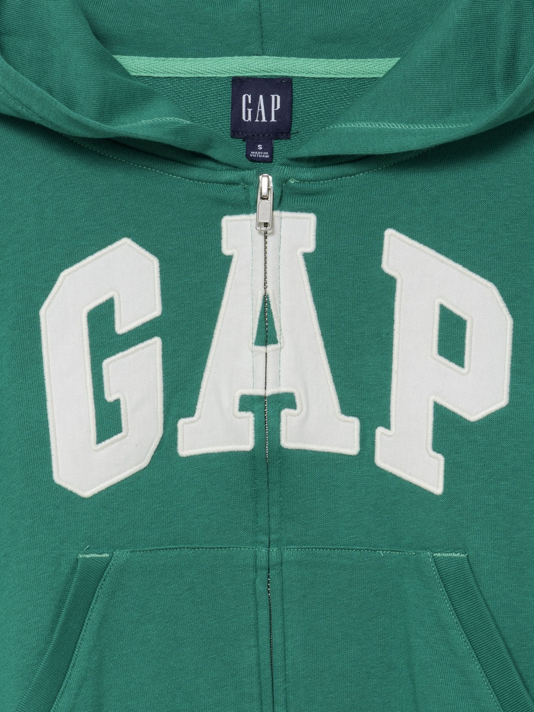 Green French Terry Oversized Logo Zip Hoodie - Image 3 of 3