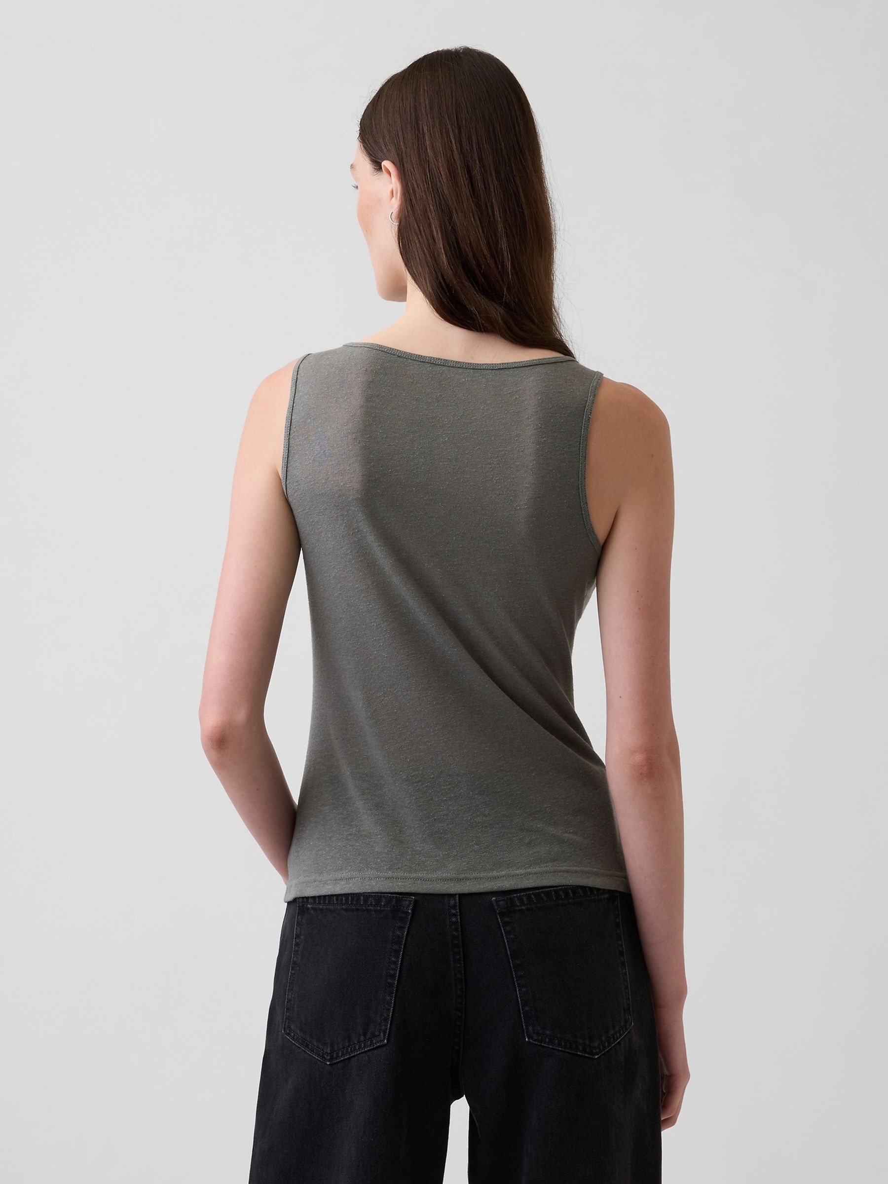 Grey Linen-Blend Vest - Image 2 of 4