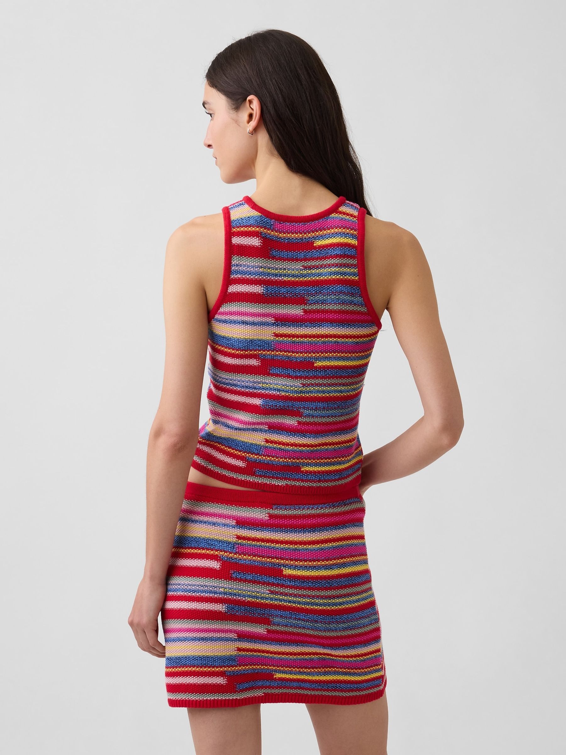 Multi Stripe Crop Knitted Vest - Image 2 of 4 Multi Stripe Crop Knitted Vest - Image 2 of 4