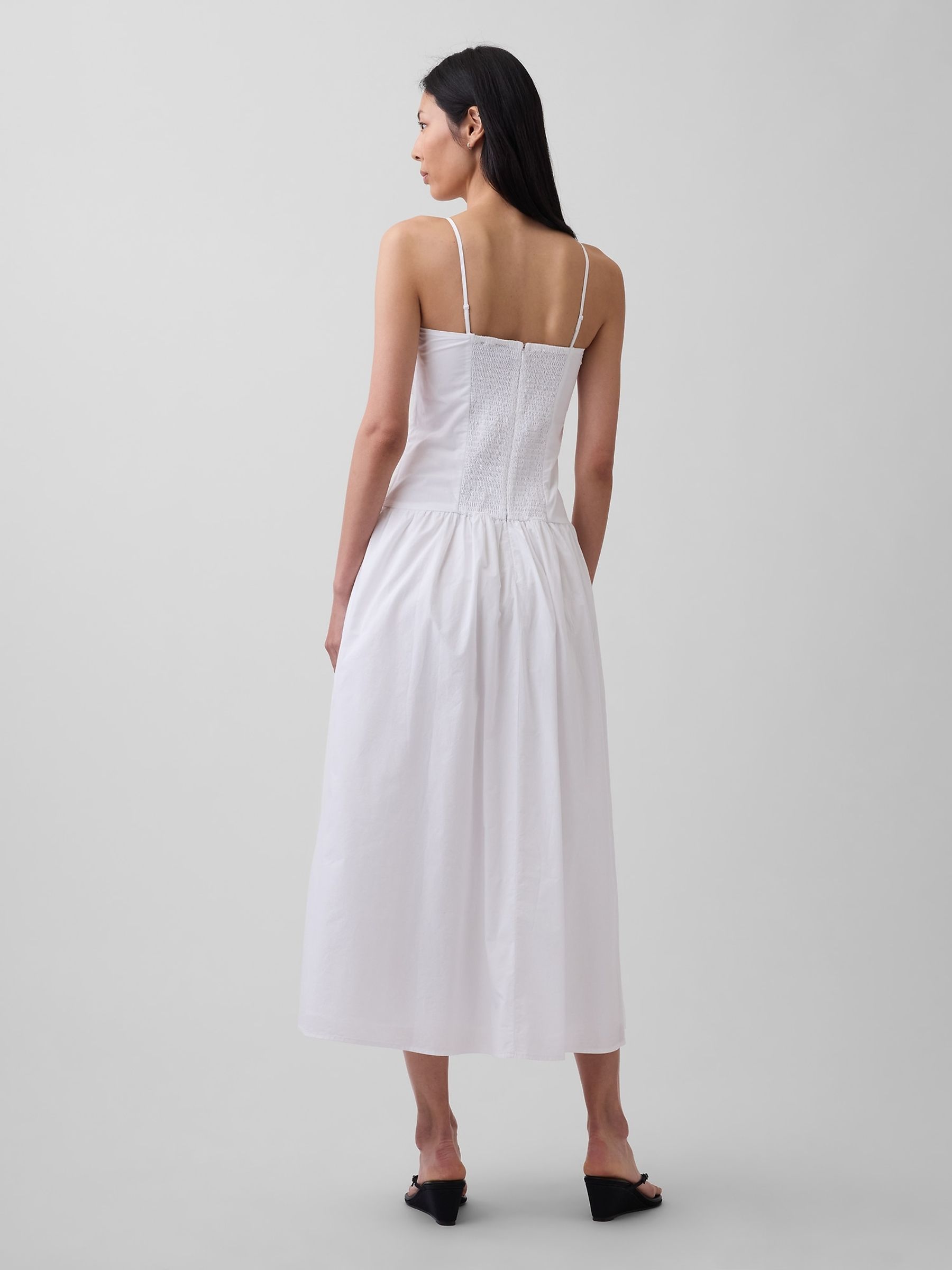 White Poplin Drop-Waist Maxi Dress - Image 2 of 4