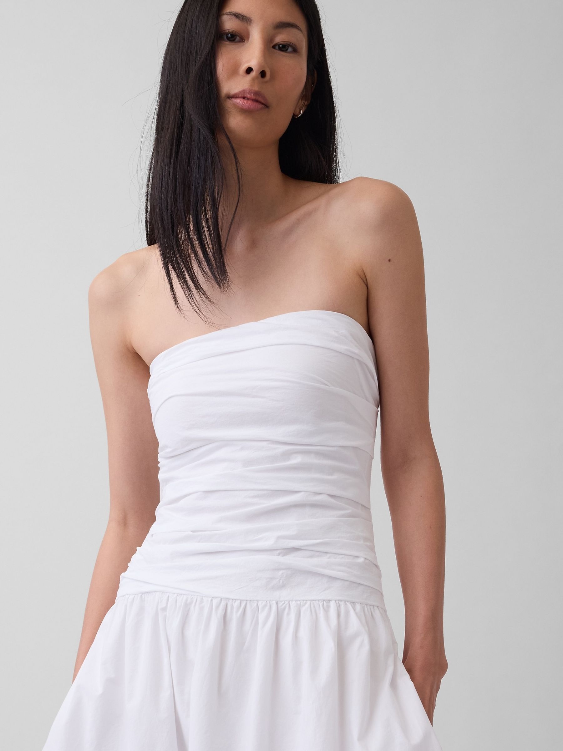 White Poplin Drop-Waist Maxi Dress - Image 4 of 4
